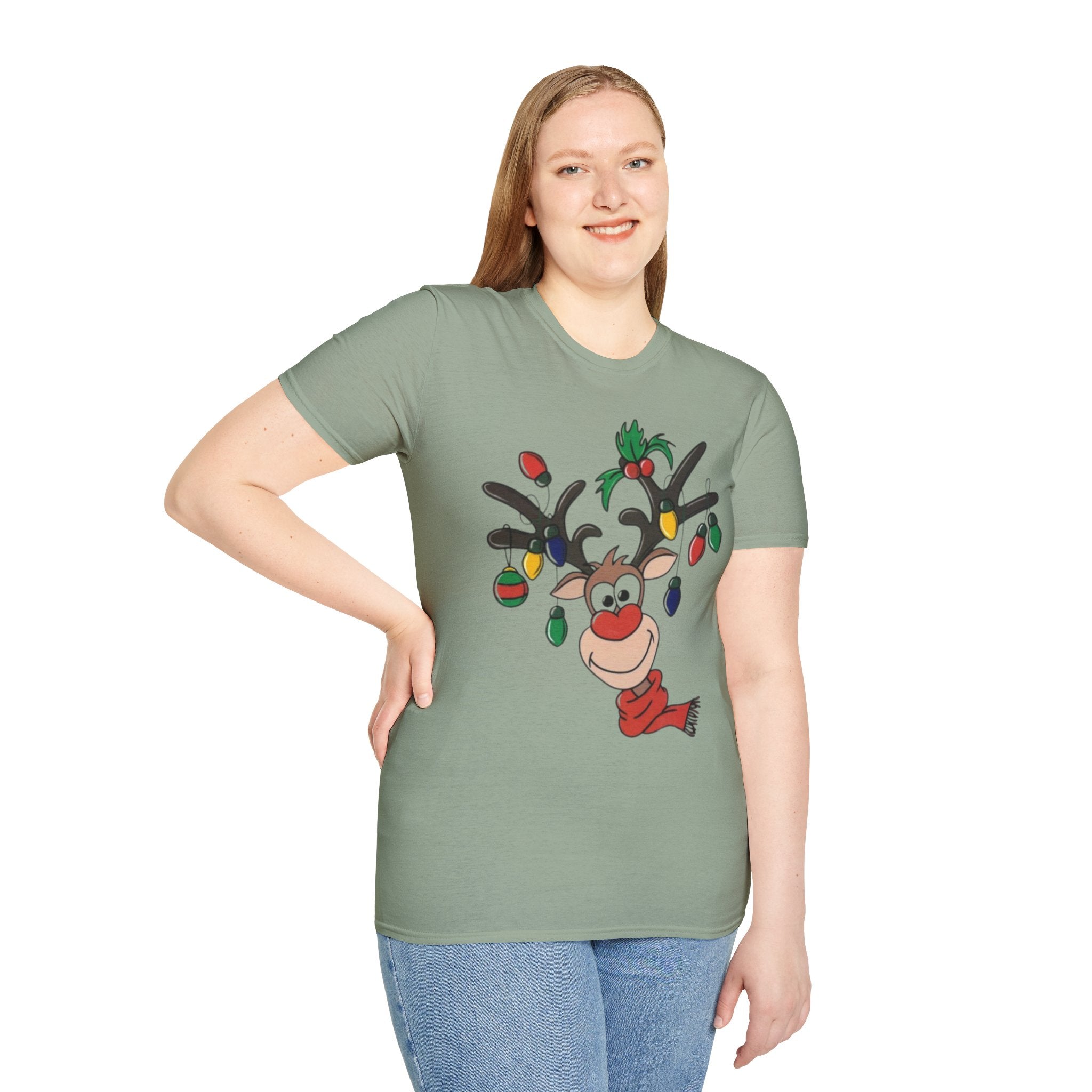 Festive Reindeer Unisex Softstyle T-Shirt
