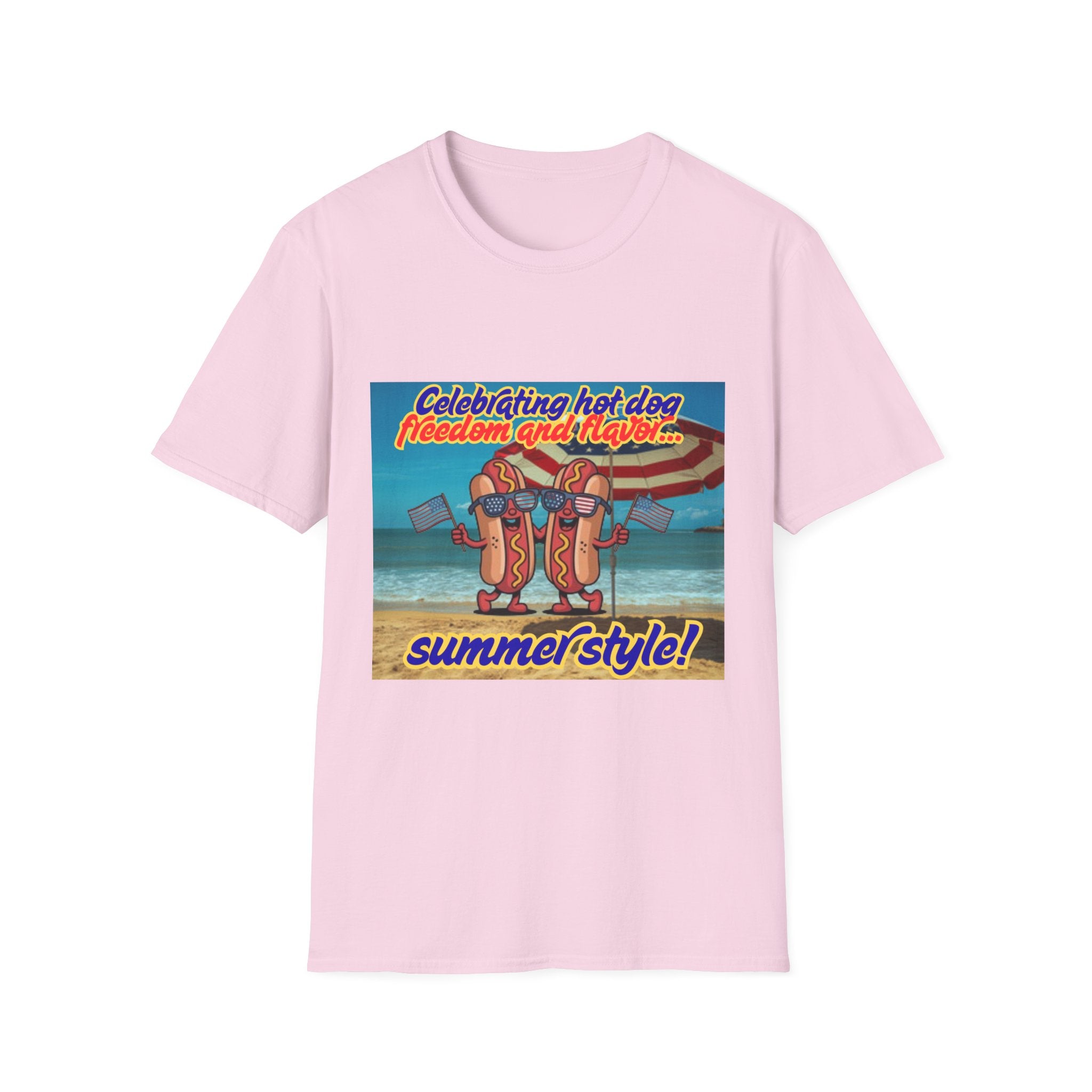 Celebrating Hot Dog Freedom And Flavor Summer Style! Unisex Softstyle T-Shirt