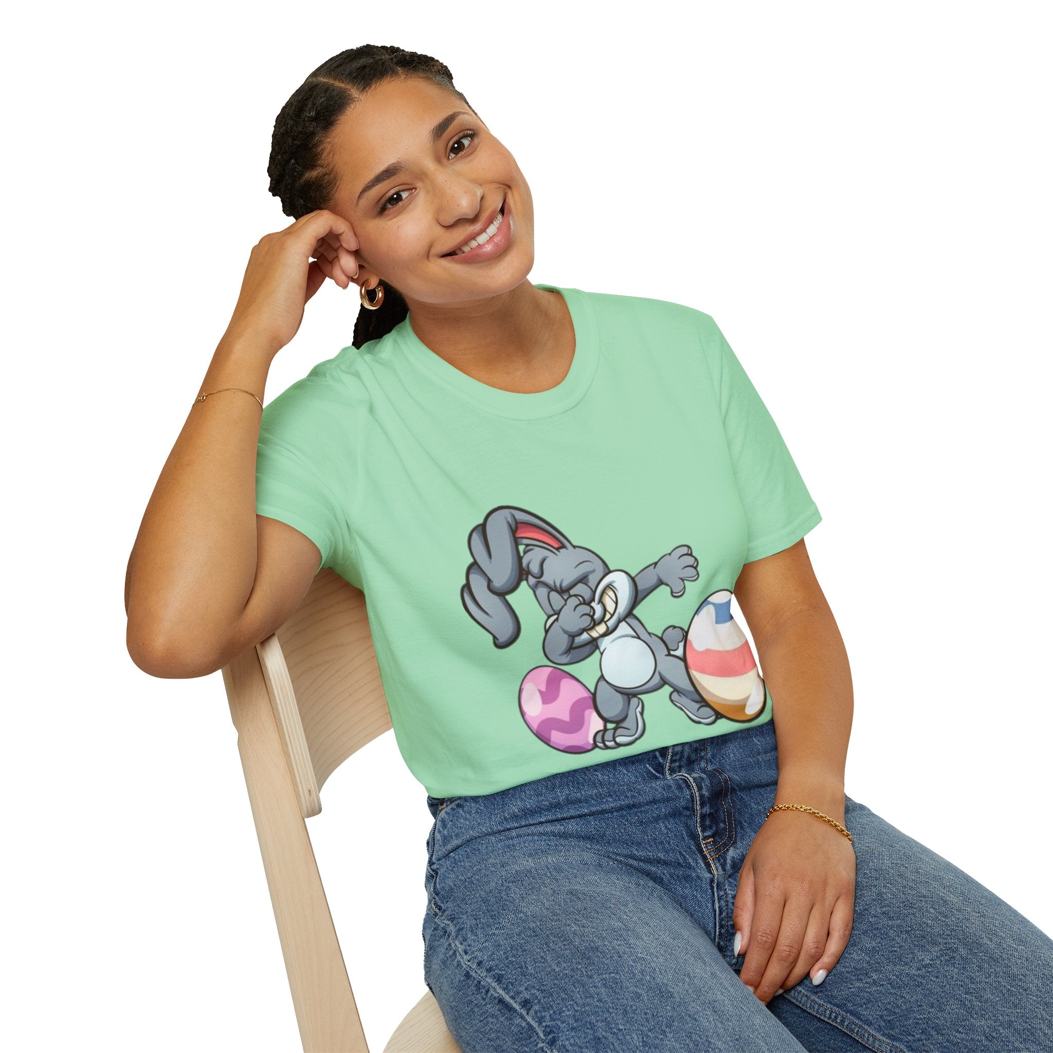 Dabbing Easter Bunny Unisex Softstyle T-Shirt