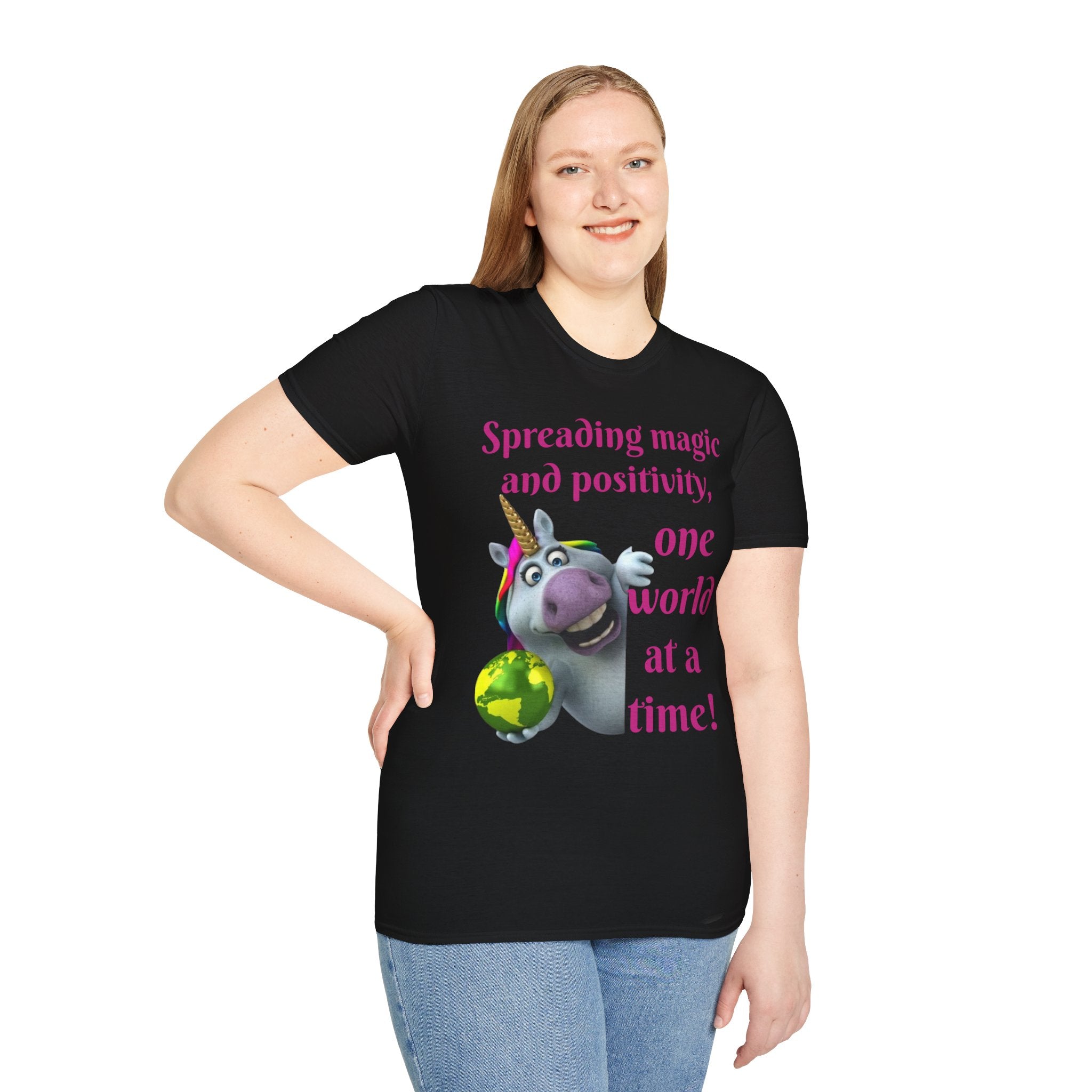 Spreading Magic And Positivity, One World At A Time! Unisex Softstyle T-Shirt