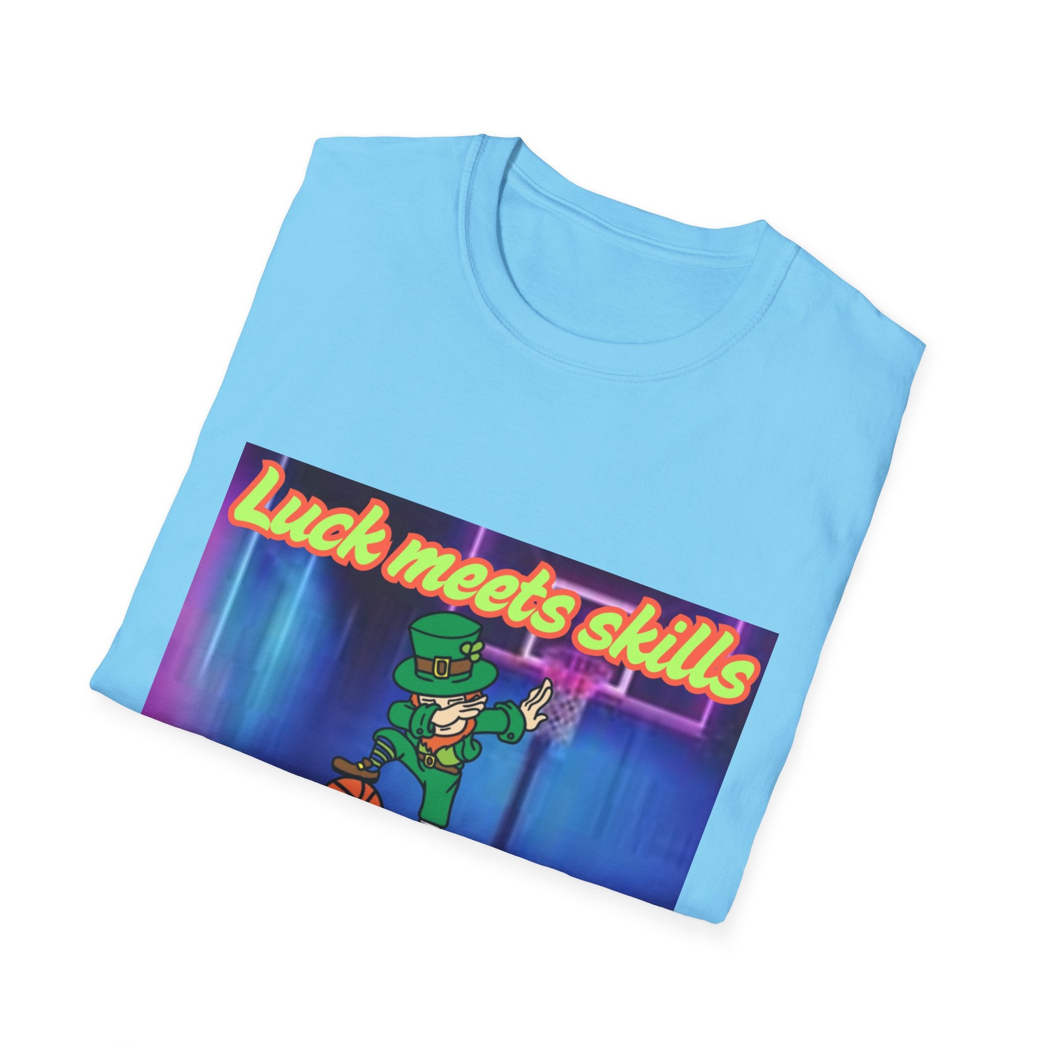 Luck Meets Skills Dabbing Into A Slam Dunk! Unisex Softstyle T-Shirt