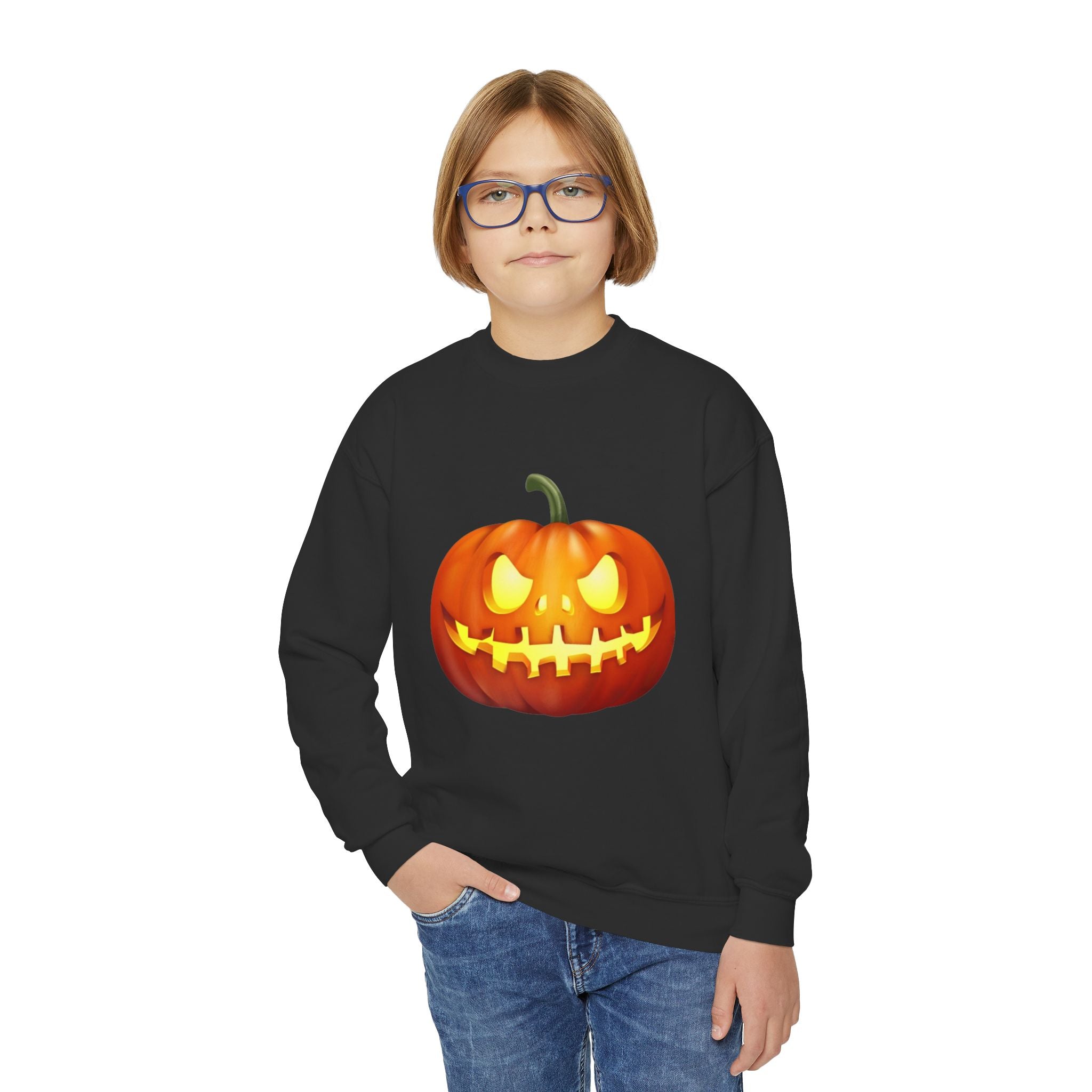 Halloween Pumpkin Youth Crewneck Sweatshirt