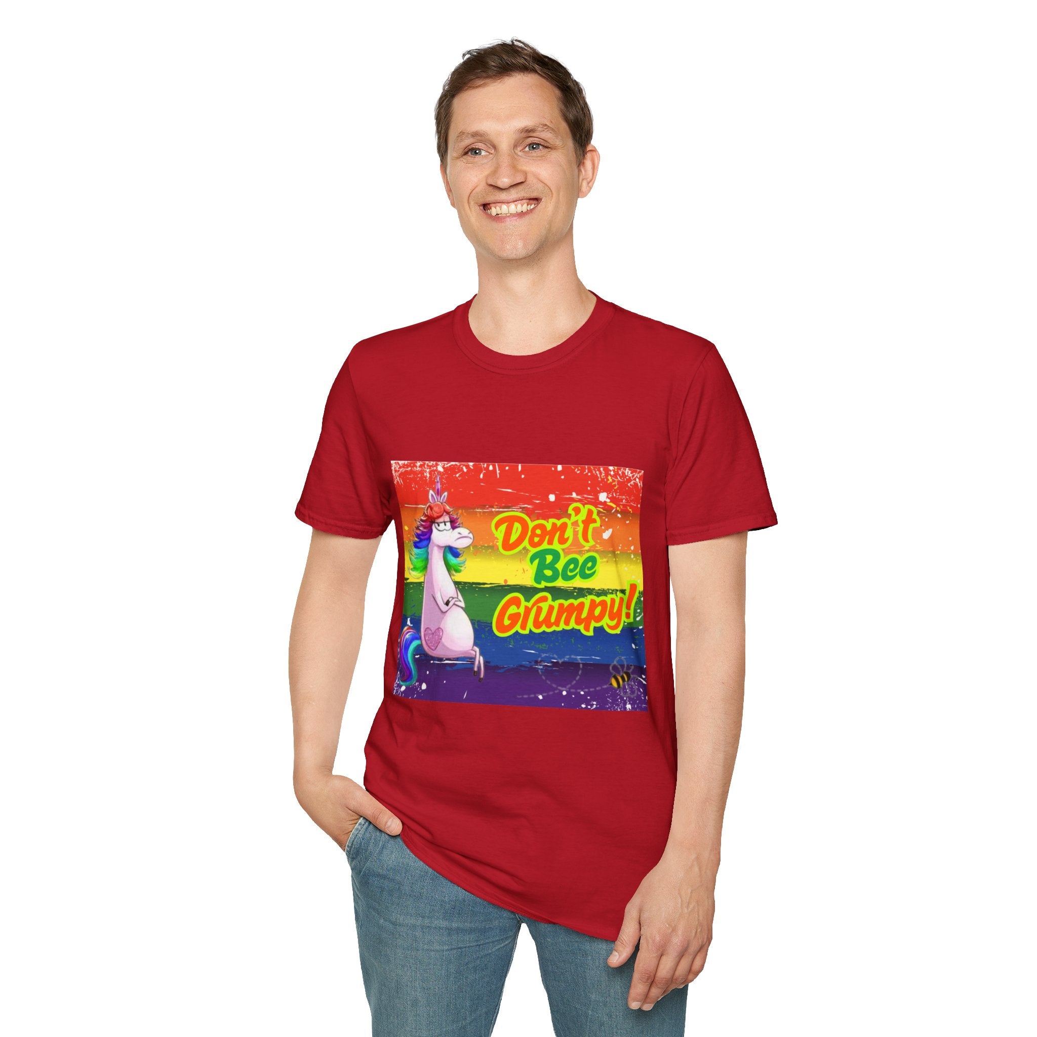 Don't Bee Grumpy Rainbow Unisex Softstyle T-Shirt