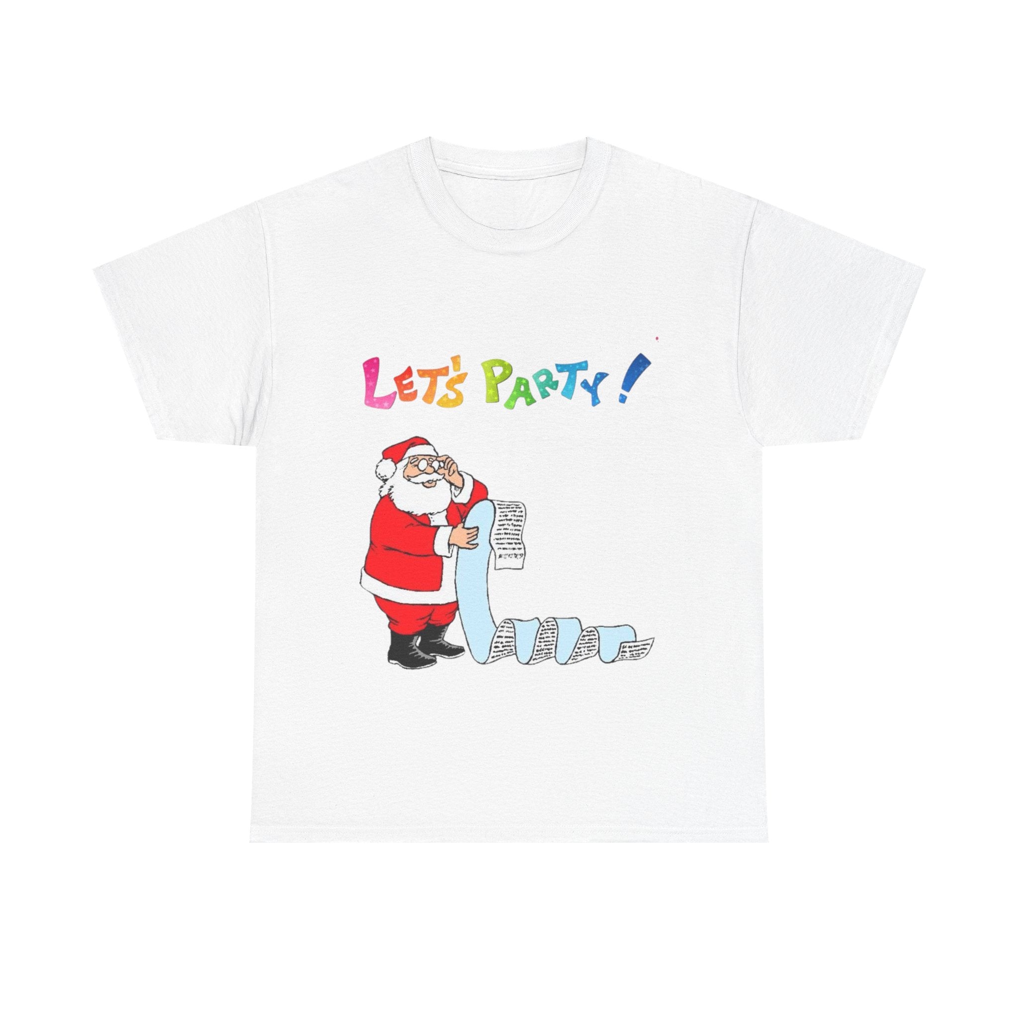 Let's Party! Santa Checking His List Unisex Heavy Cotton T-Shirt