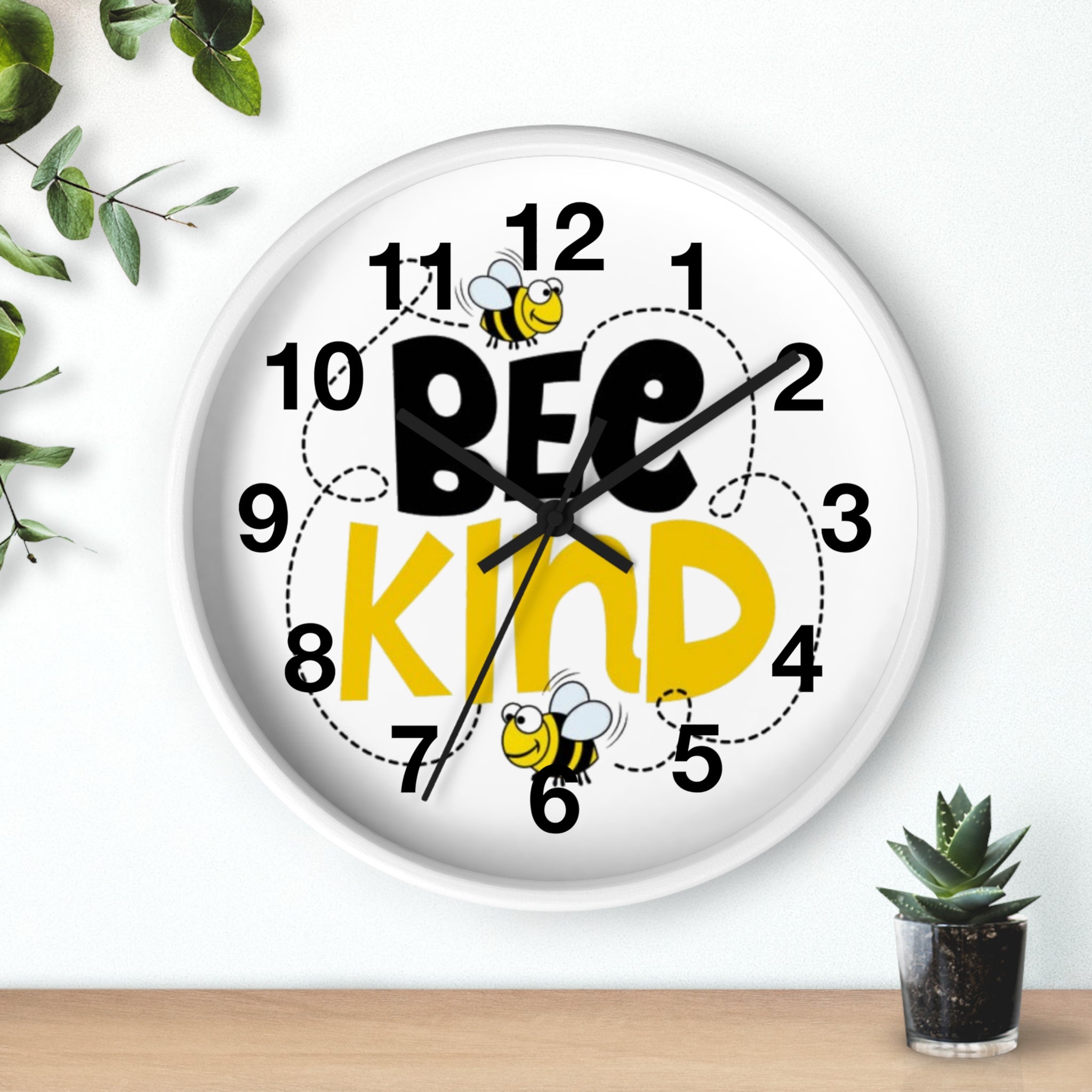 Bee Kind Inspirational Wall Clock