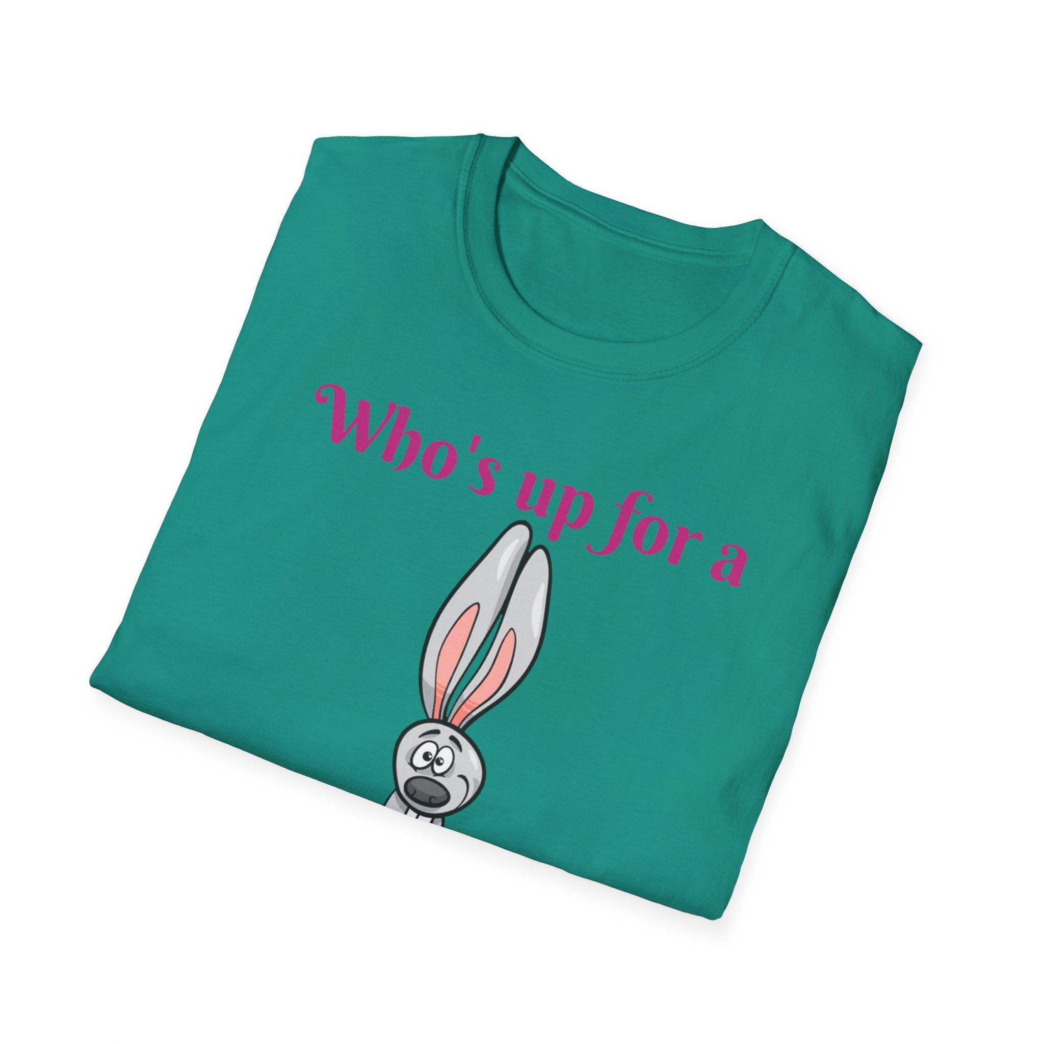 Who's Up For A Treasure Hunt Bunny Unisex Softstyle T-Shirt