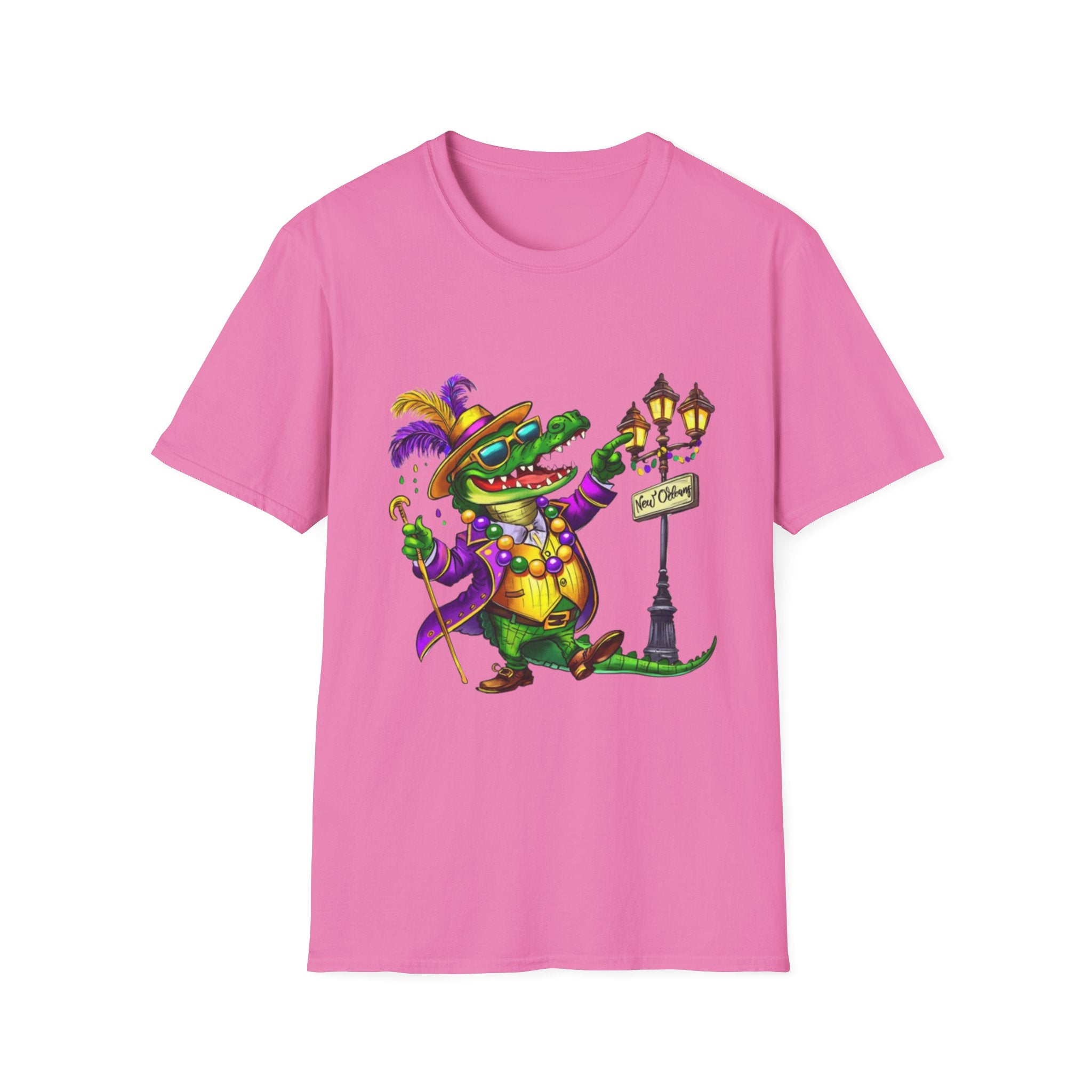 Mardi Gras Gator Unisex Softstyle T-Shirt
