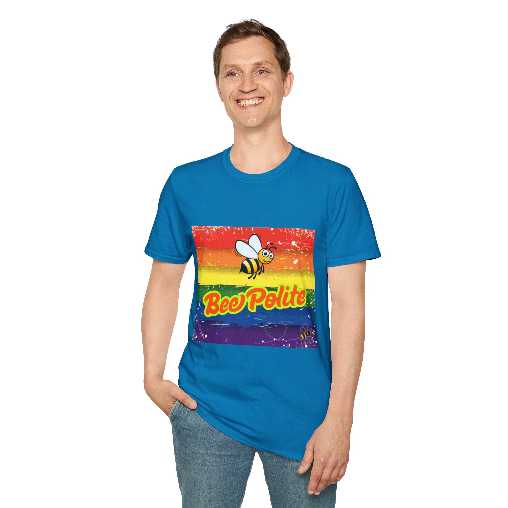 Bee Polite Rainbow Unisex Softstyle T-Shirt