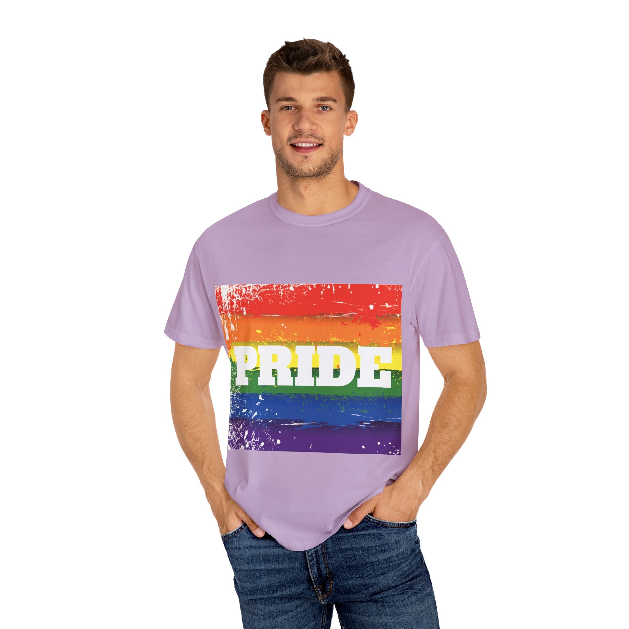 Pride Rainbow Unisex Garment-Dyed T-Shirt