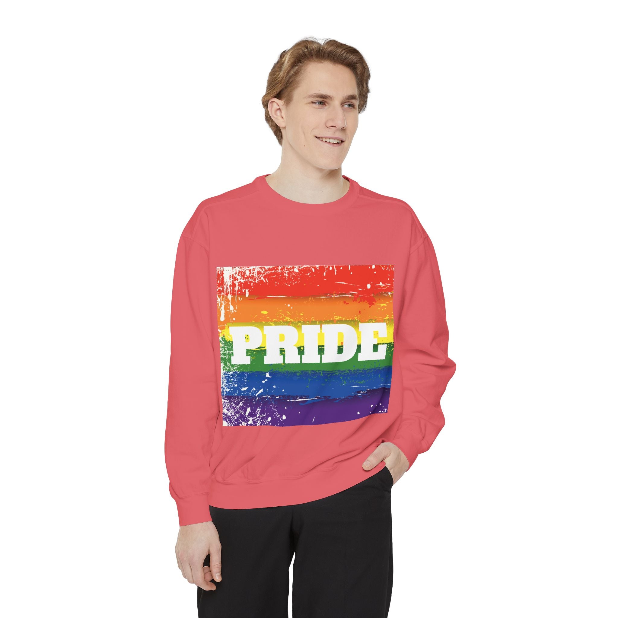 Pride Rainbow Unisex Garment-Dyed Sweatshirt
