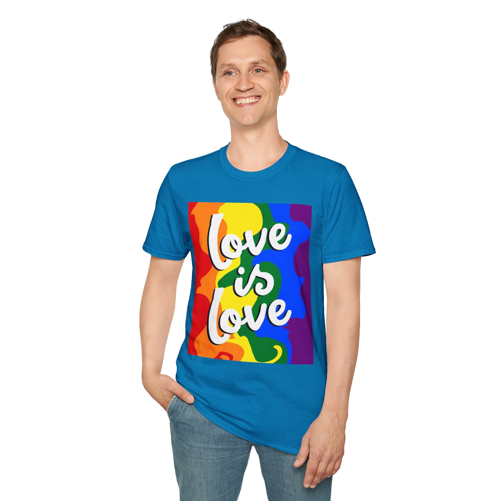 Colorful Pride Love is Love Unisex Softstyle T-Shirt