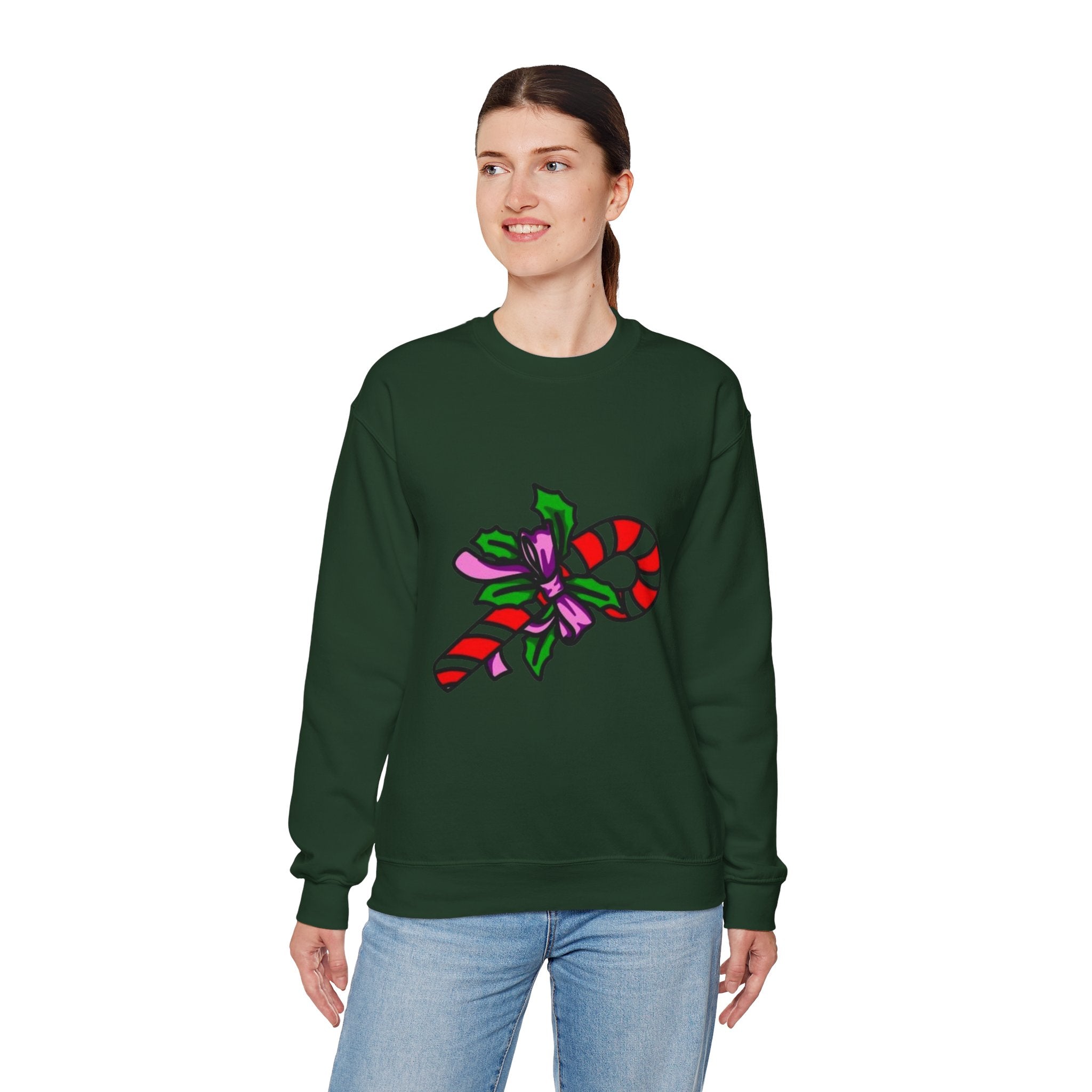 Festive Candy Cane Unisex Heavy Blend™ Crewneck Sweatshirt