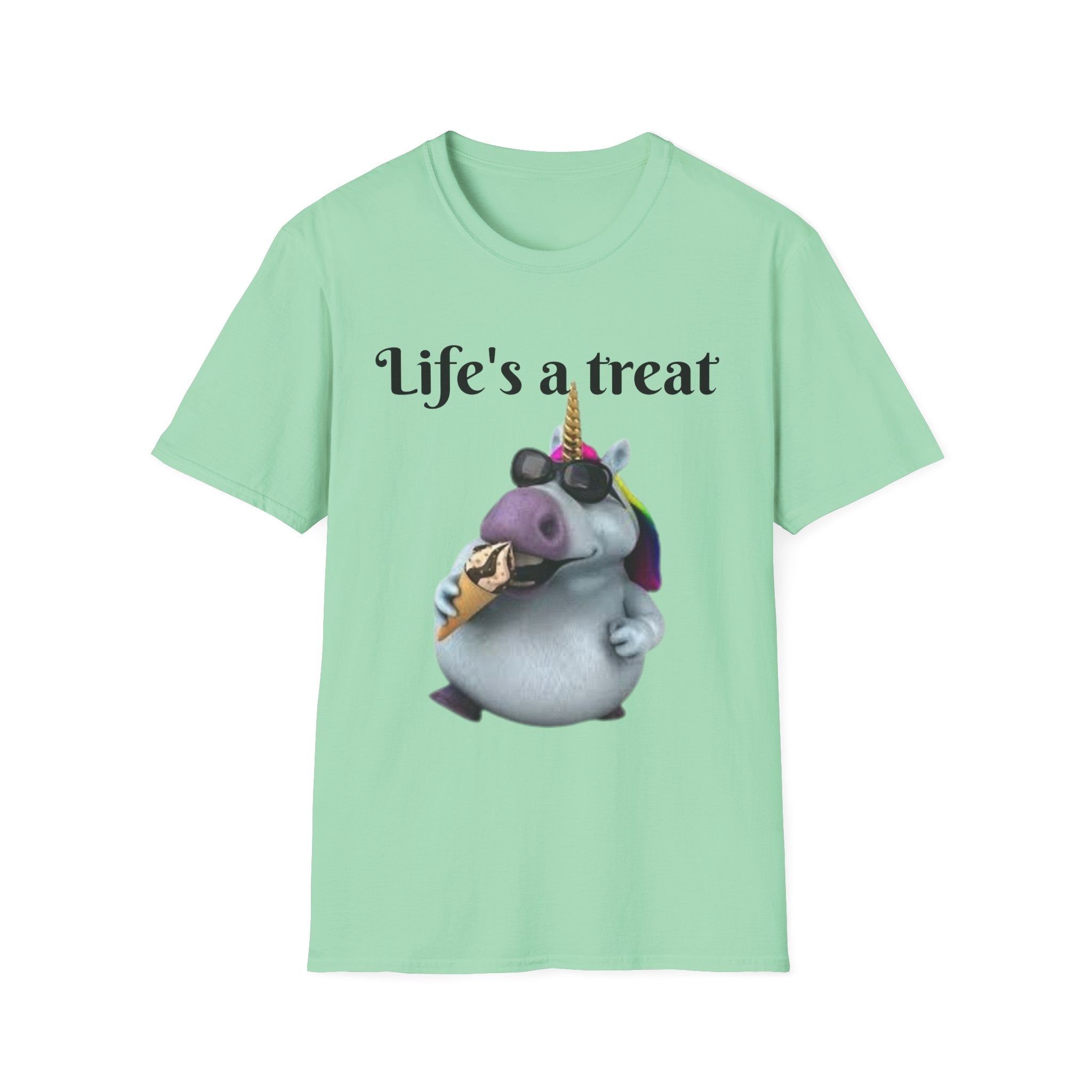 Life's A Treat Unicorn Unisex Softstyle T-Shirt