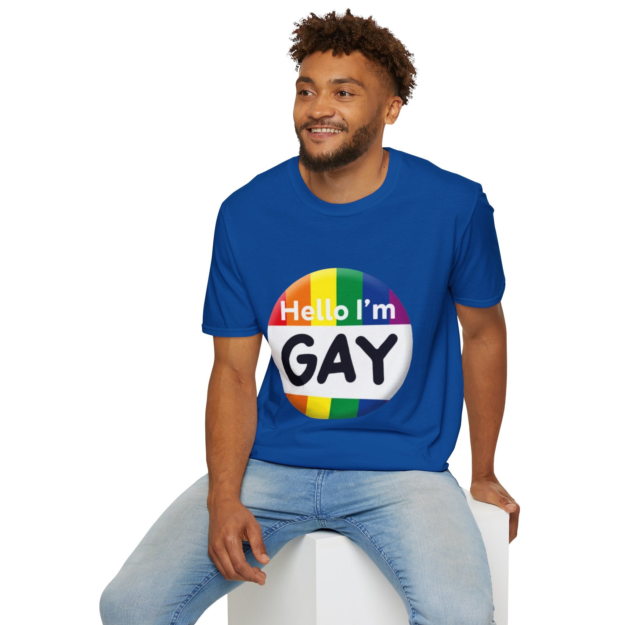 Hello I'm Gay Unisex Softstyle T-Shirt