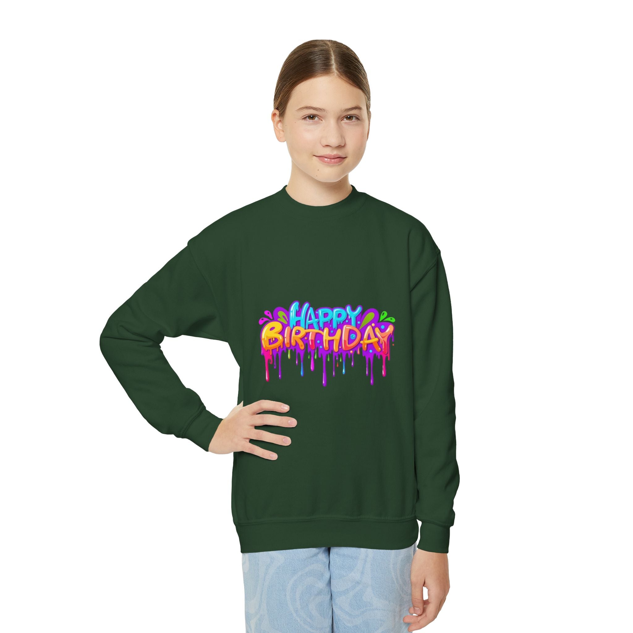 Happy Birthday Youth Crewneck Sweatshirt Personalize It!