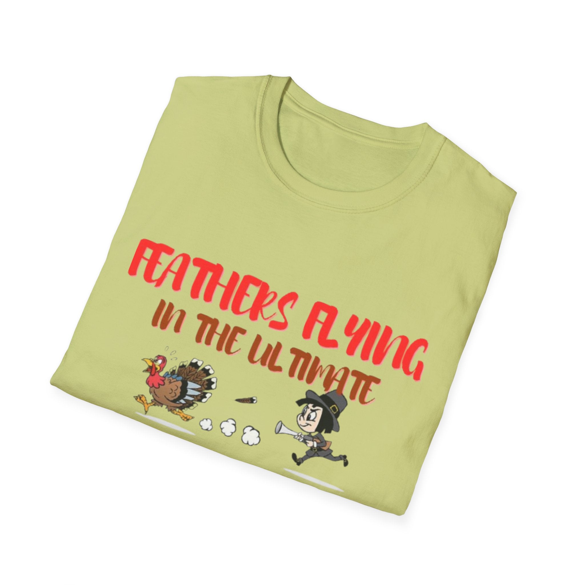 Feathers Flying In The Ultimate Thanksgiving Showdown Unisex Softstyle T-Shirt
