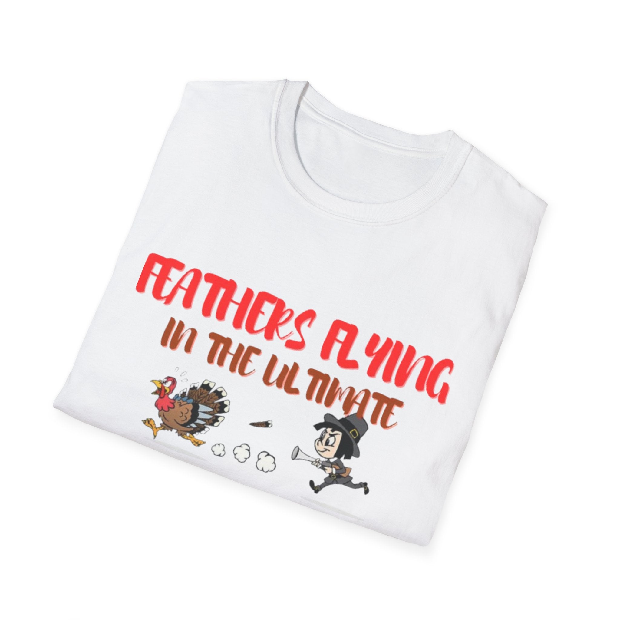Feathers Flying In The Ultimate Thanksgiving Showdown Unisex Softstyle T-Shirt