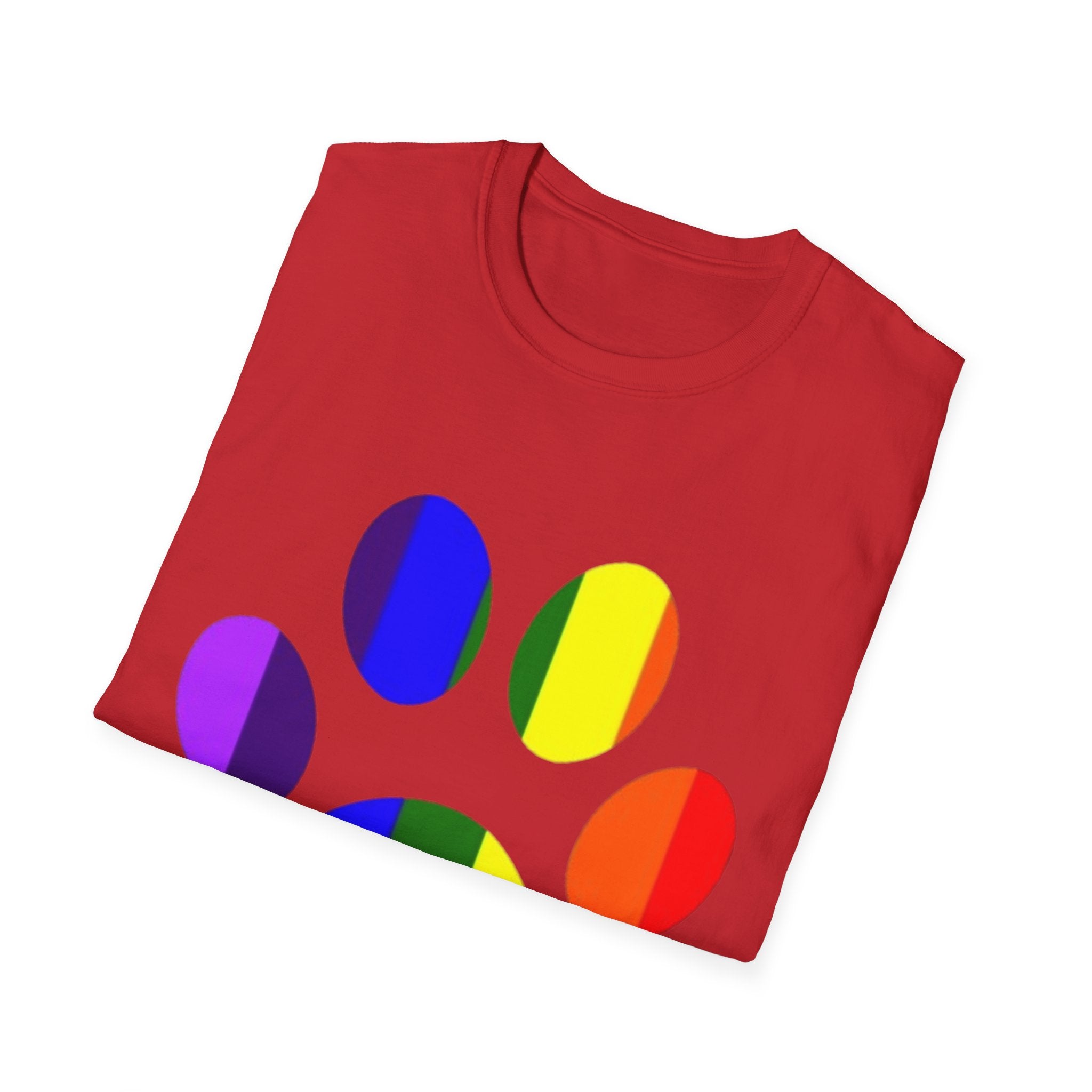 Pride Paw Print Unisex Softstyle T-Shirt