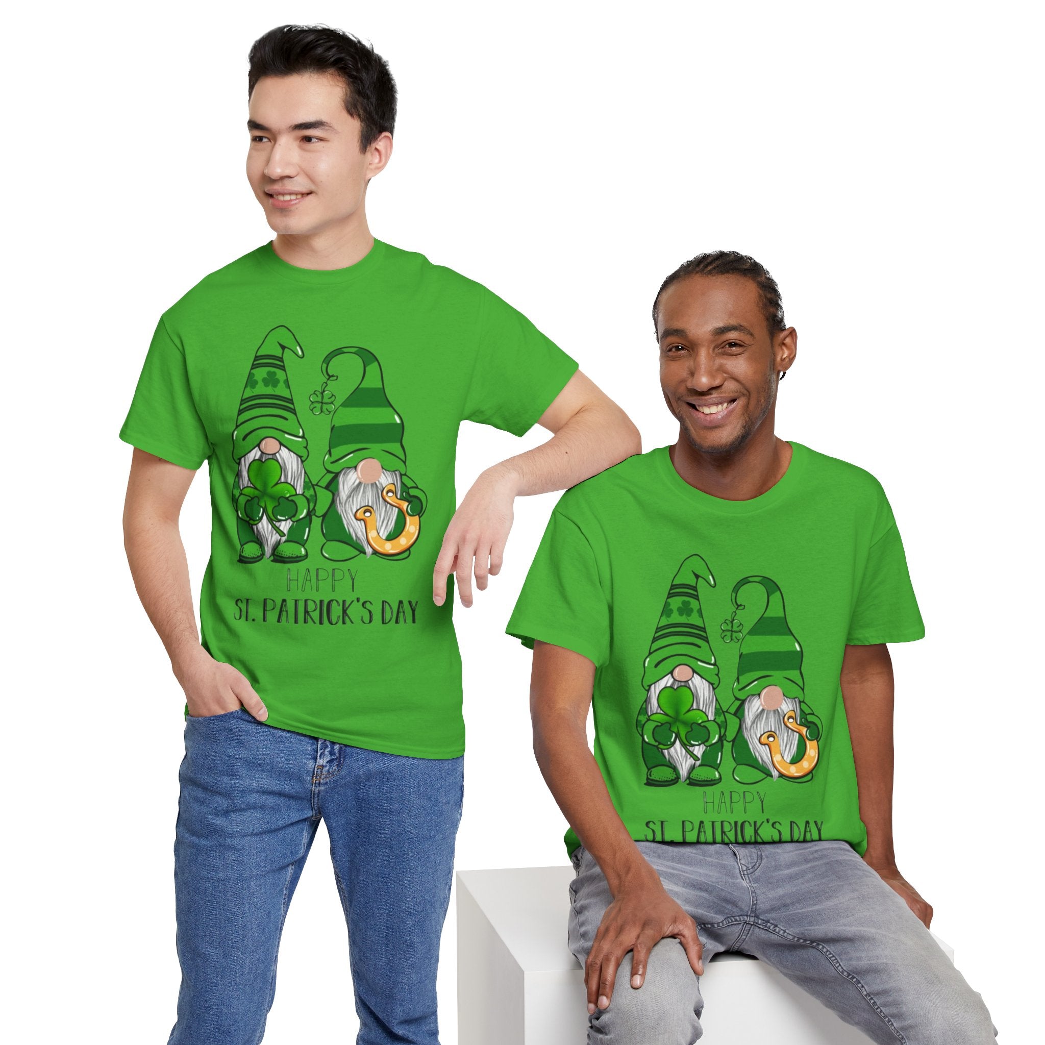 Happy St. Patrick's Day Gnome Unisex Heavy Cotton T-Shirt