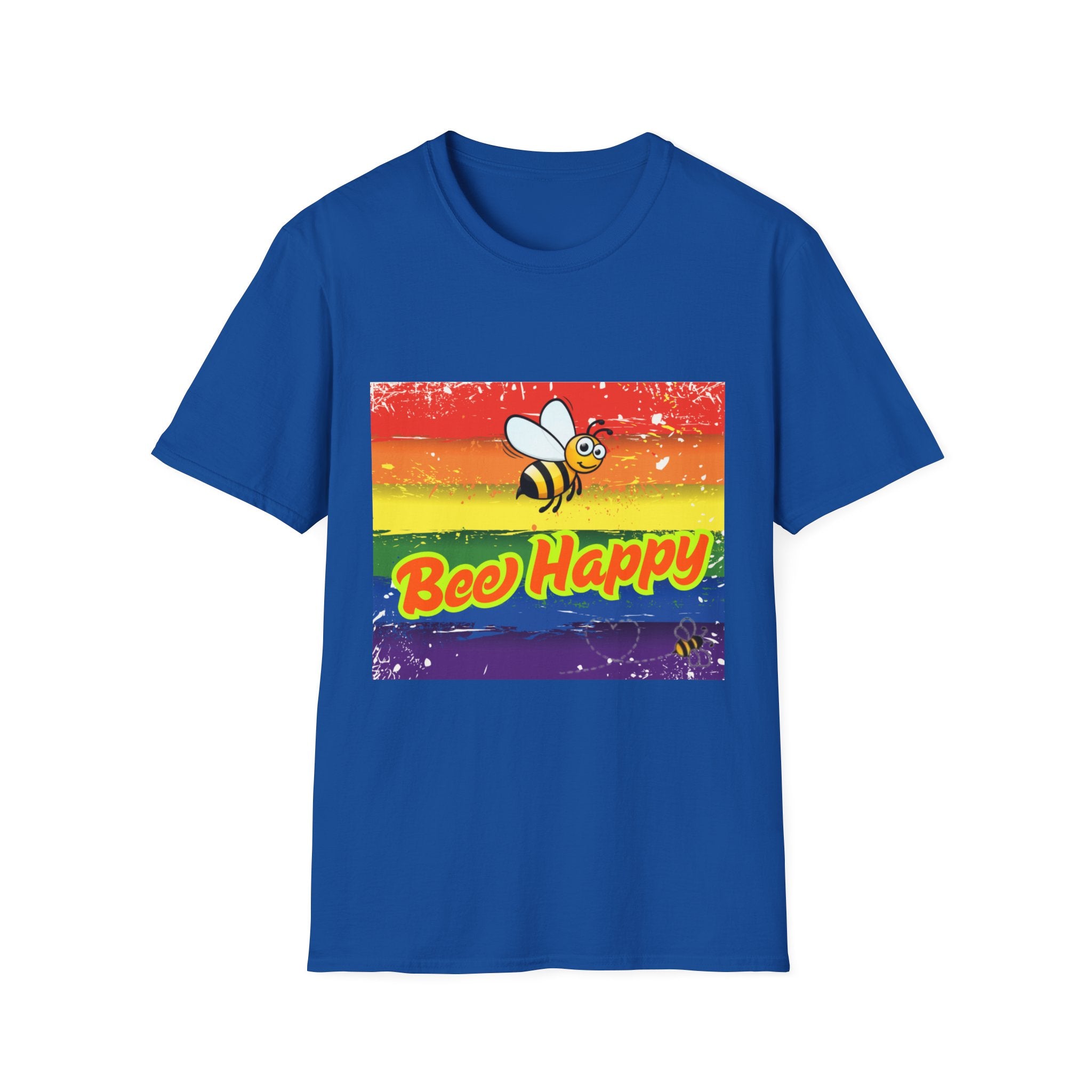 Bee Happy Rainbow Unisex Softstyle T-Shirt