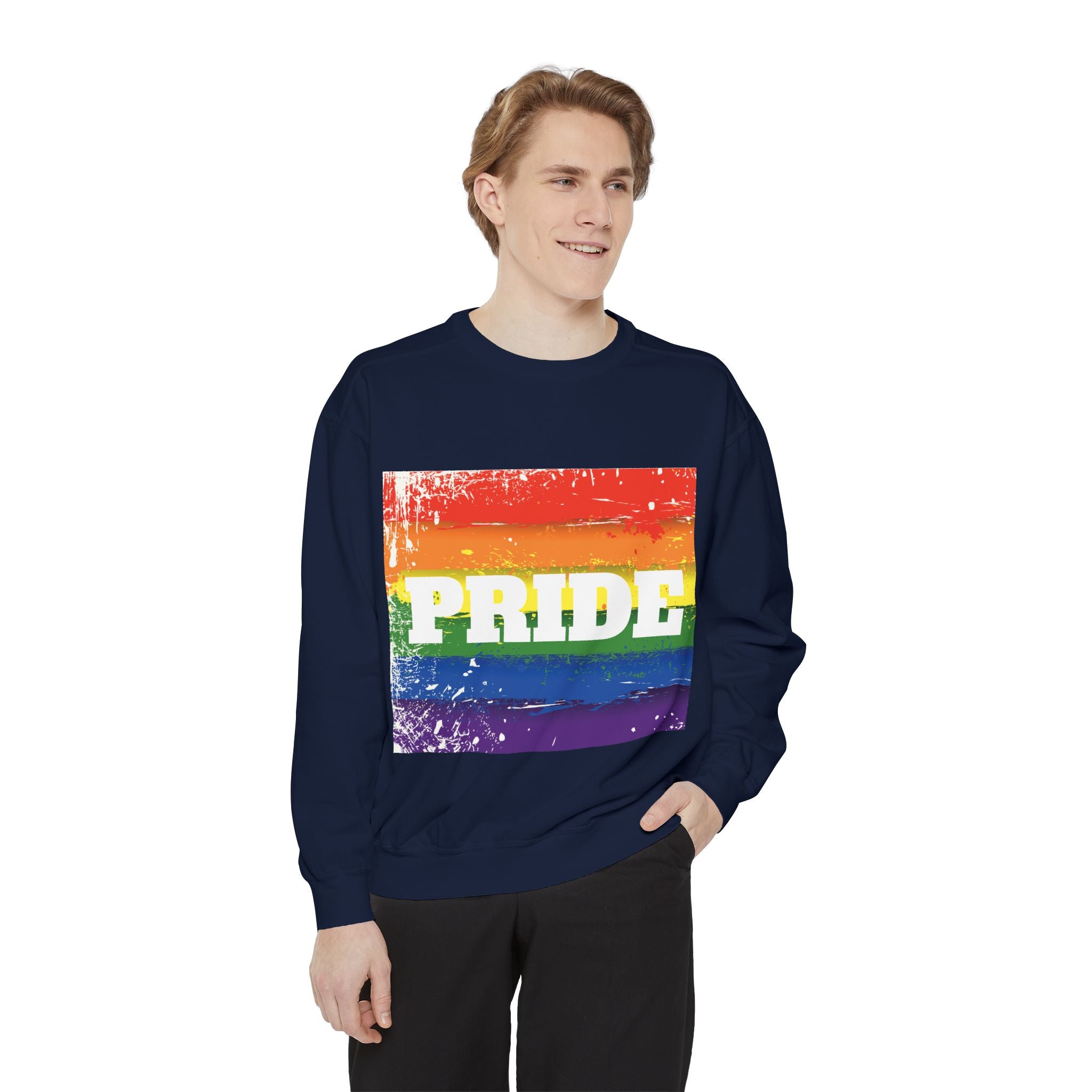 Pride Rainbow Unisex Garment-Dyed Sweatshirt