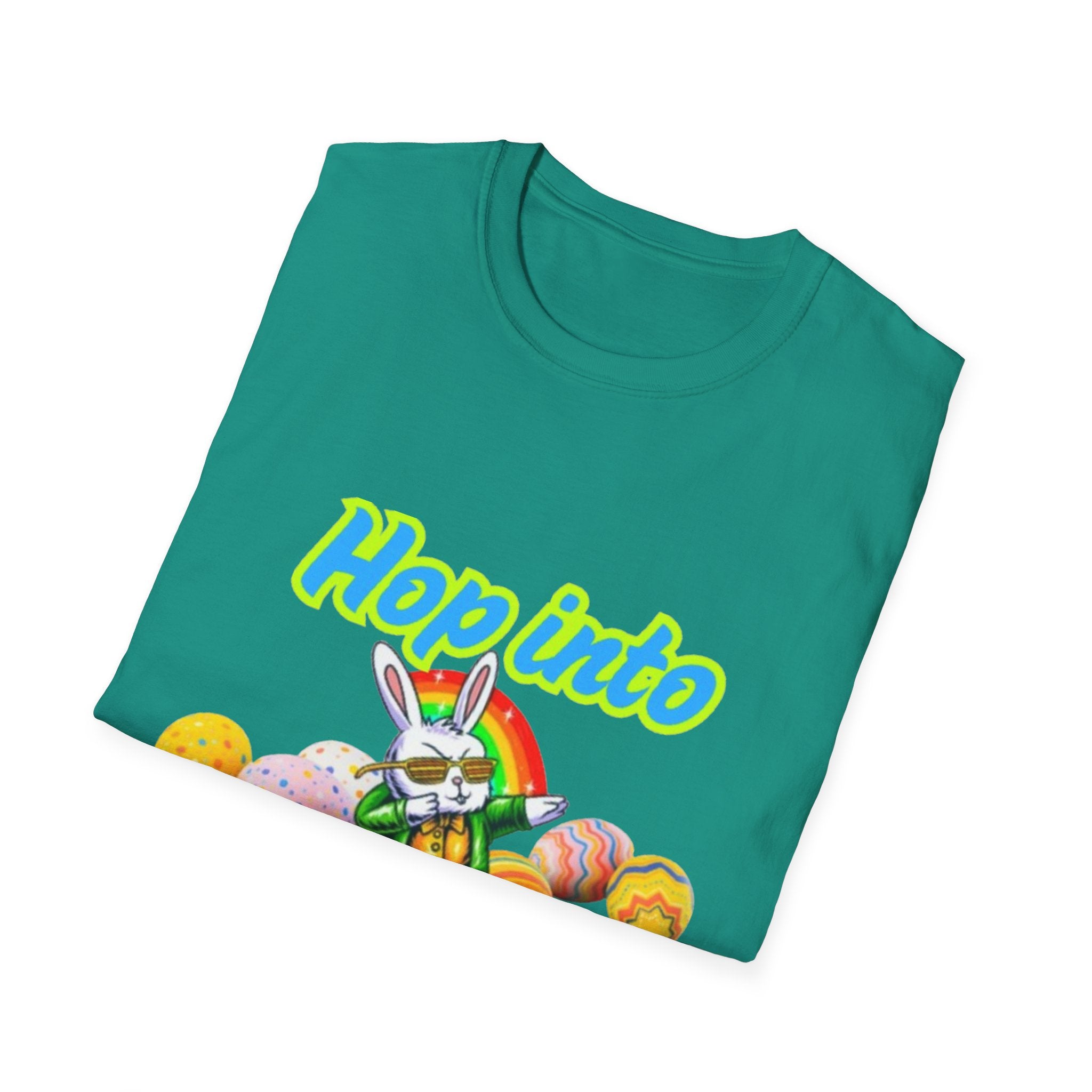 Hop Into Groovy Vibes Bunny Unisex Softstyle T-Shirt