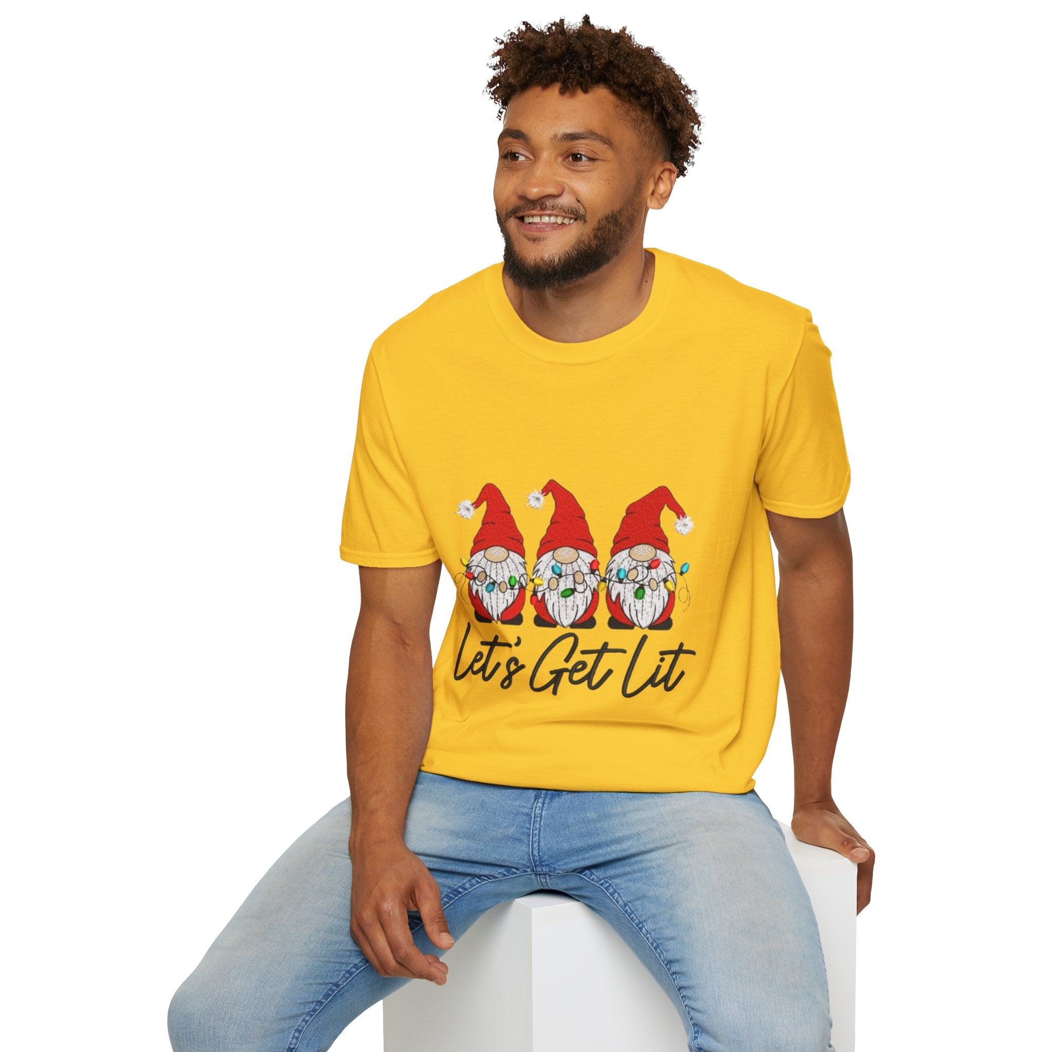 Let's Get Lit Gnome Unisex Softstyle T-Shirt