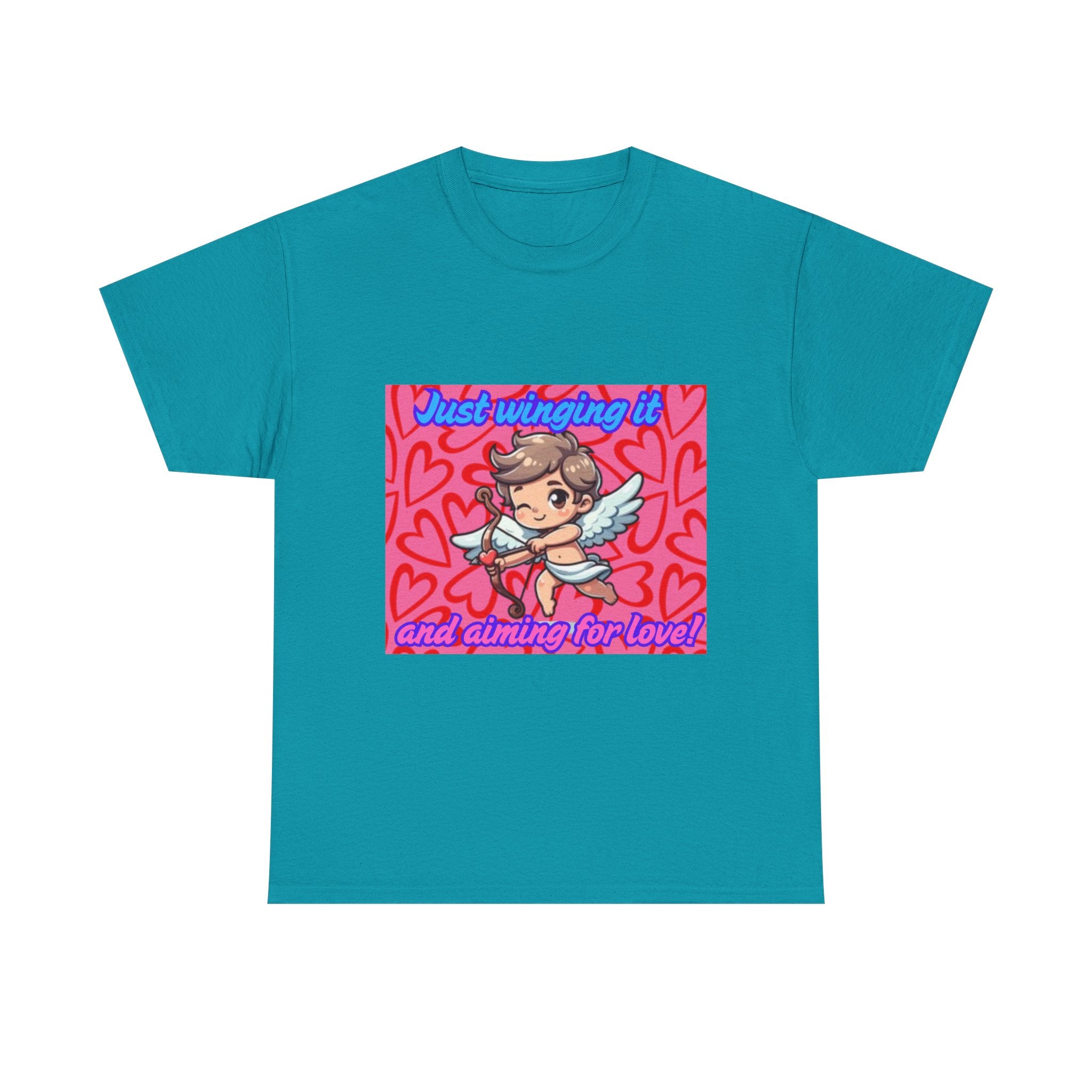 Just Winging It And Aiming For Love Unisex Heavy Cotton T-Shirt