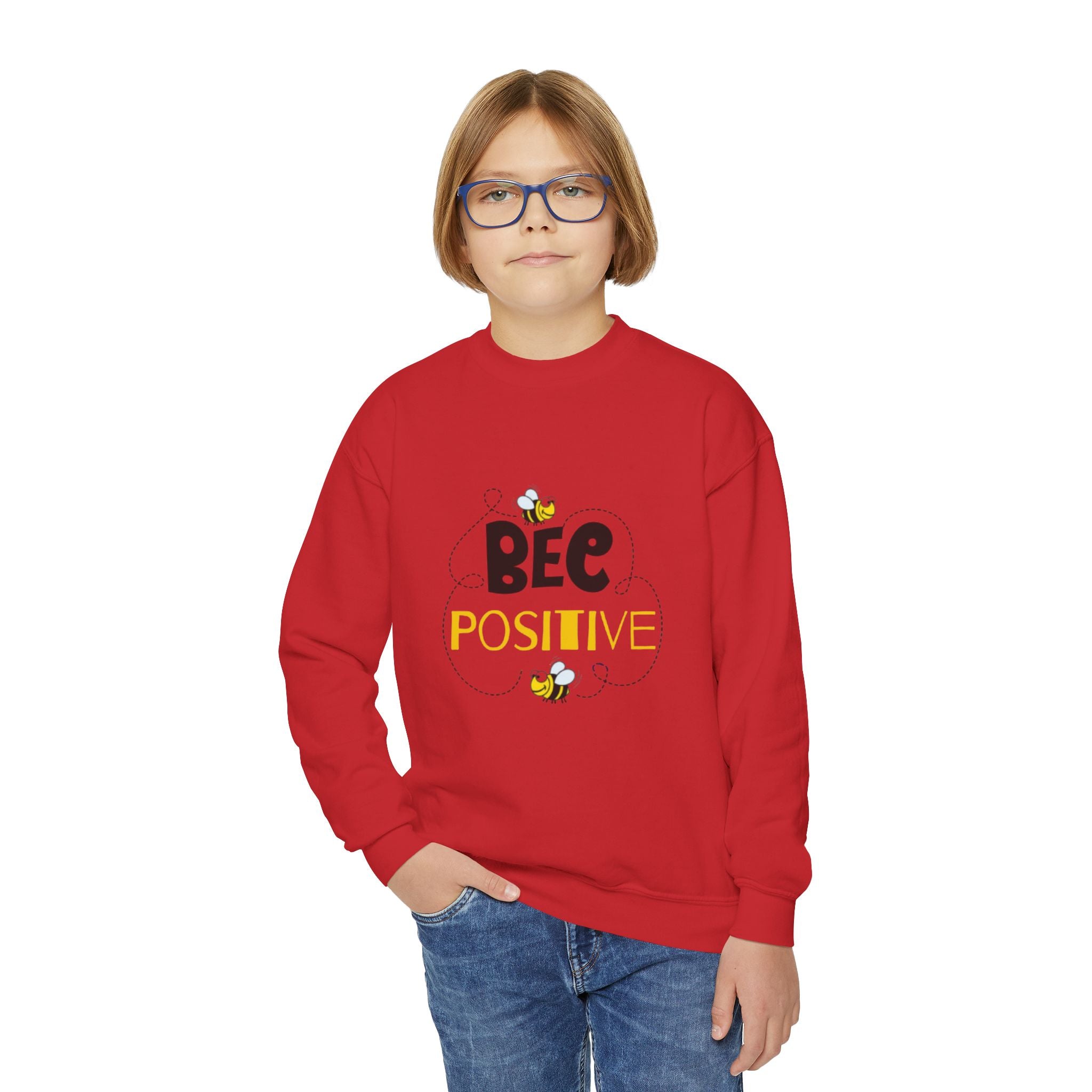 Bee Positive Youth Crewneck Sweatshirt
