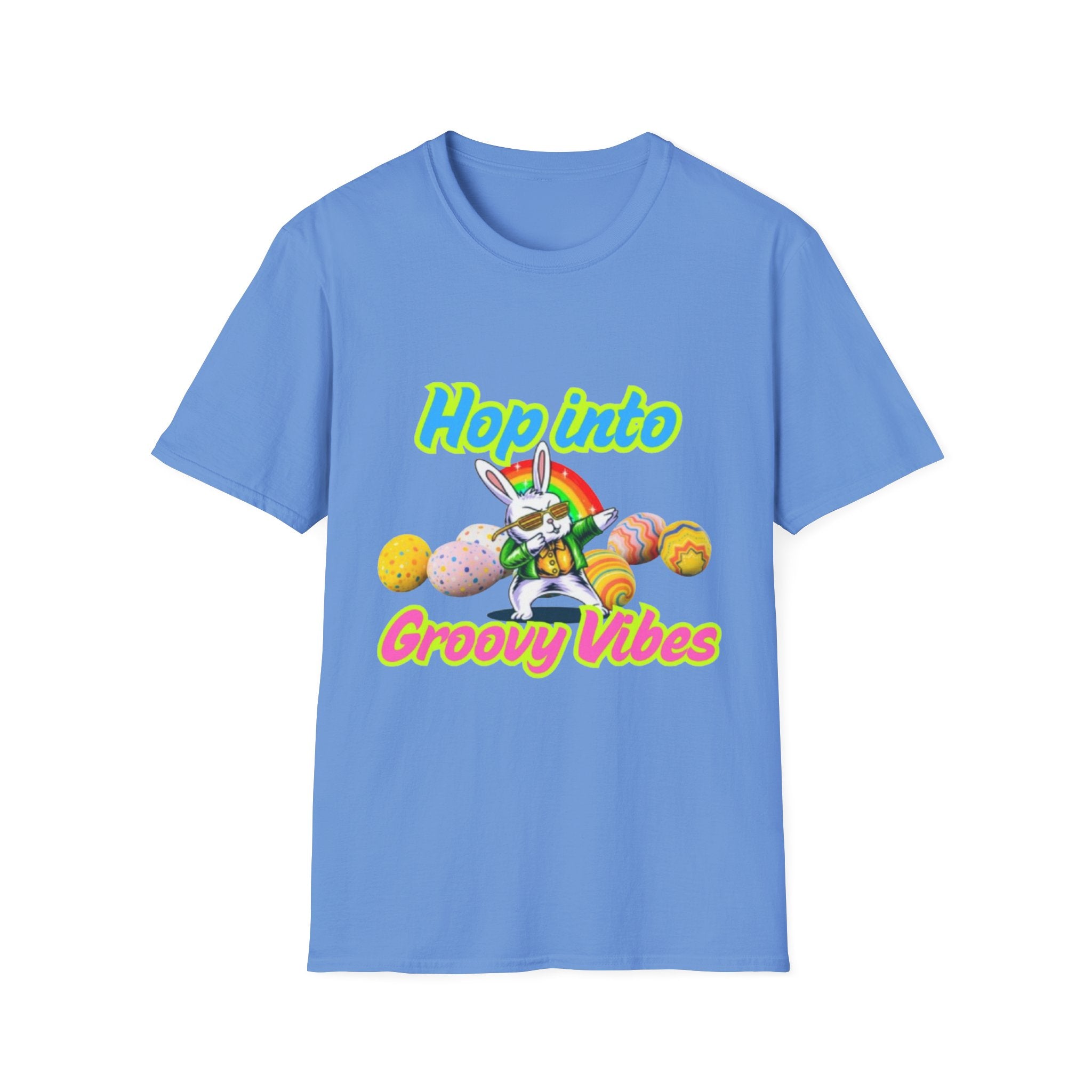 Hop Into Groovy Vibes Bunny Unisex Softstyle T-Shirt