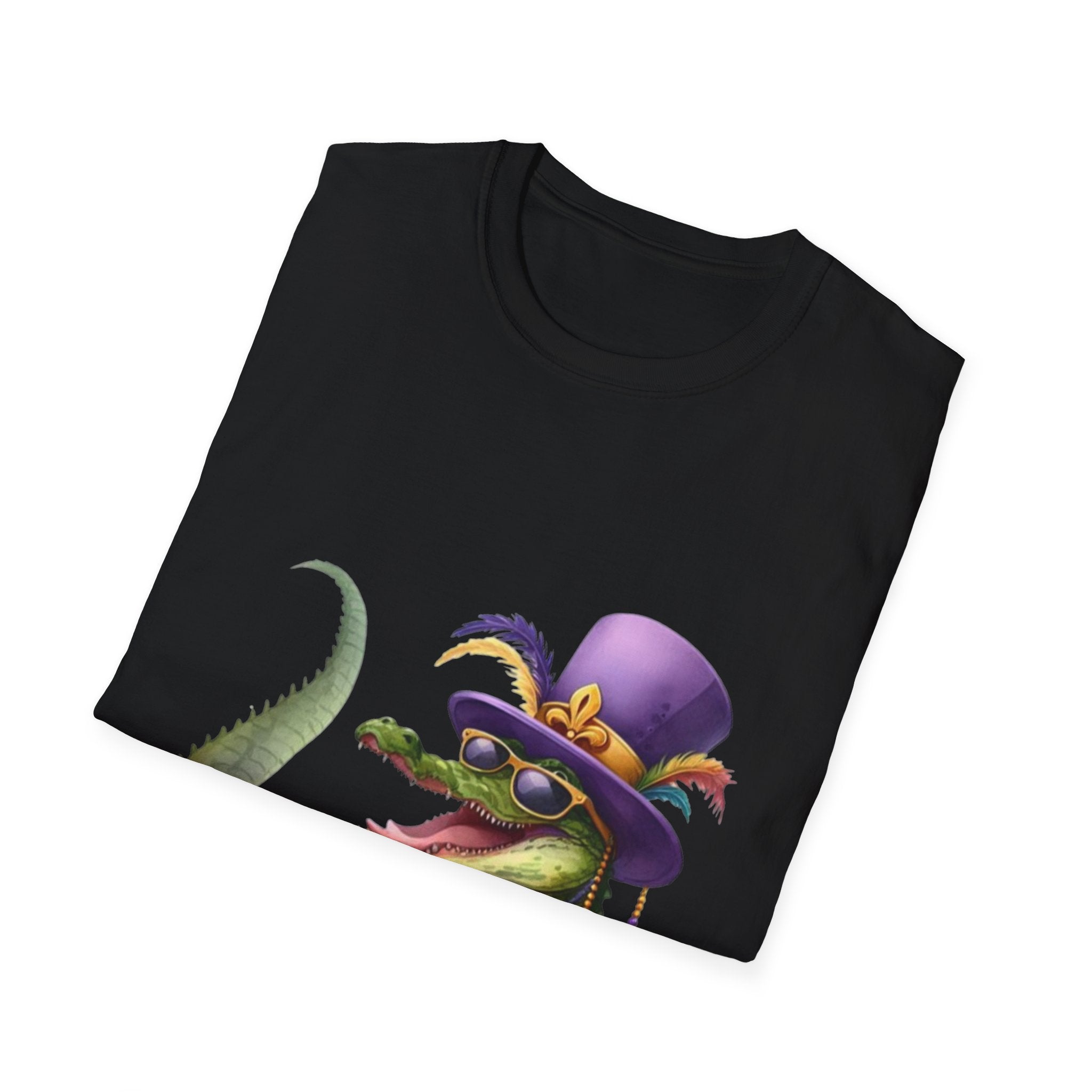 Mardi Gras Alligator Unisex Softstyle T-Shirt