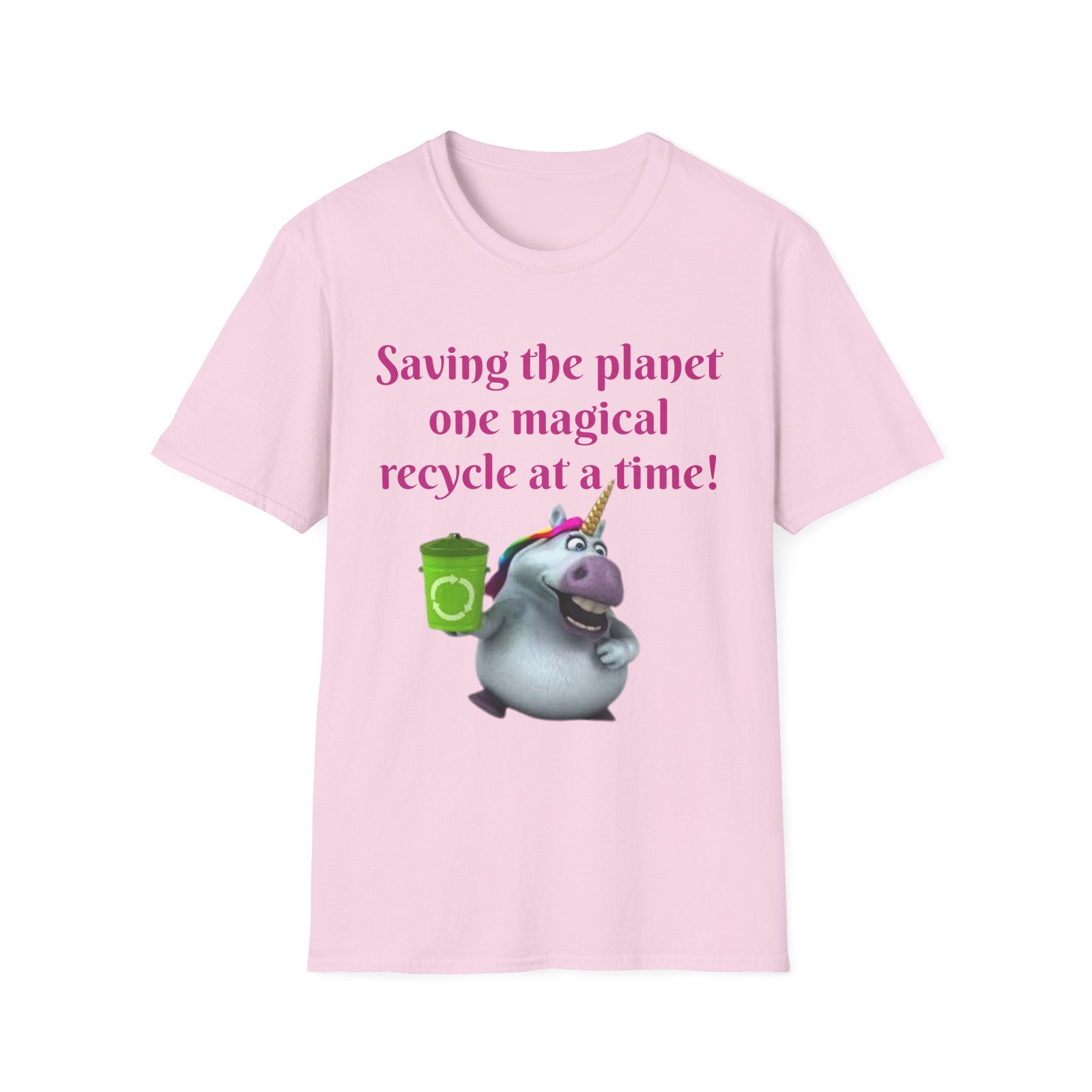 Saving The Planet One Magical Recycle At A Time! Unicorn Unisex Softstyle T-Shirt