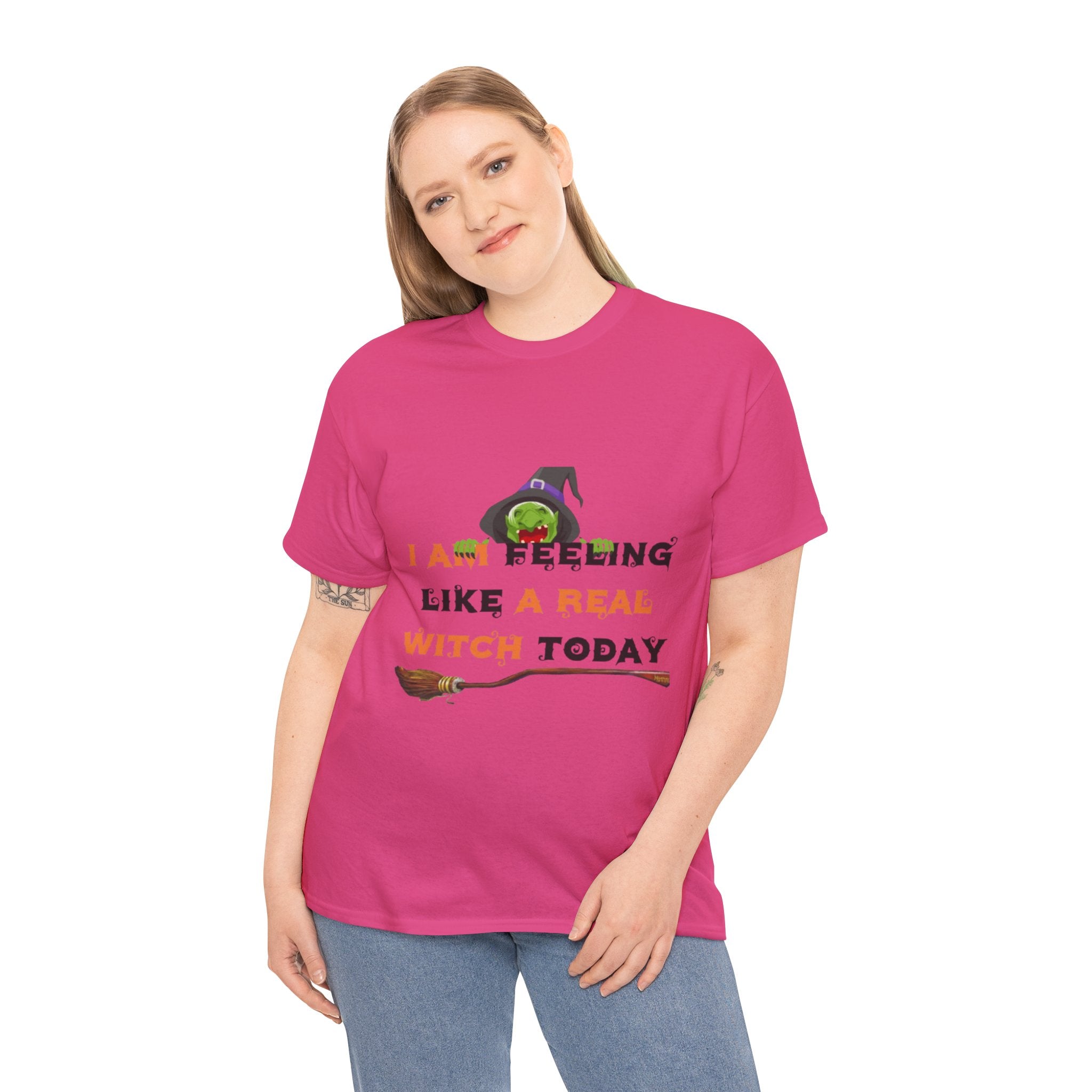 I Am Feeling Like A Real Witch Today Unisex Heavy Cotton Short Sleeve T-Shirt