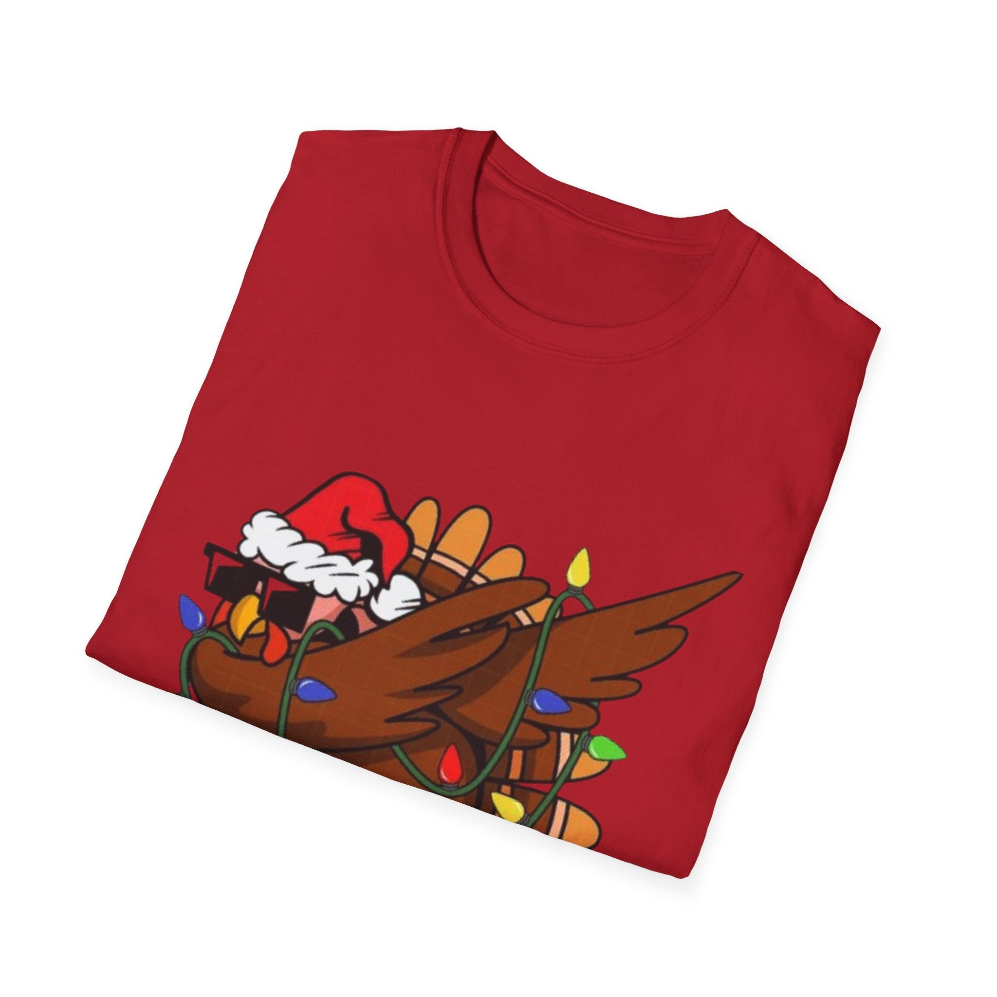 Dabbing Christmas Turkey Unisex Softstyle T-Shirt