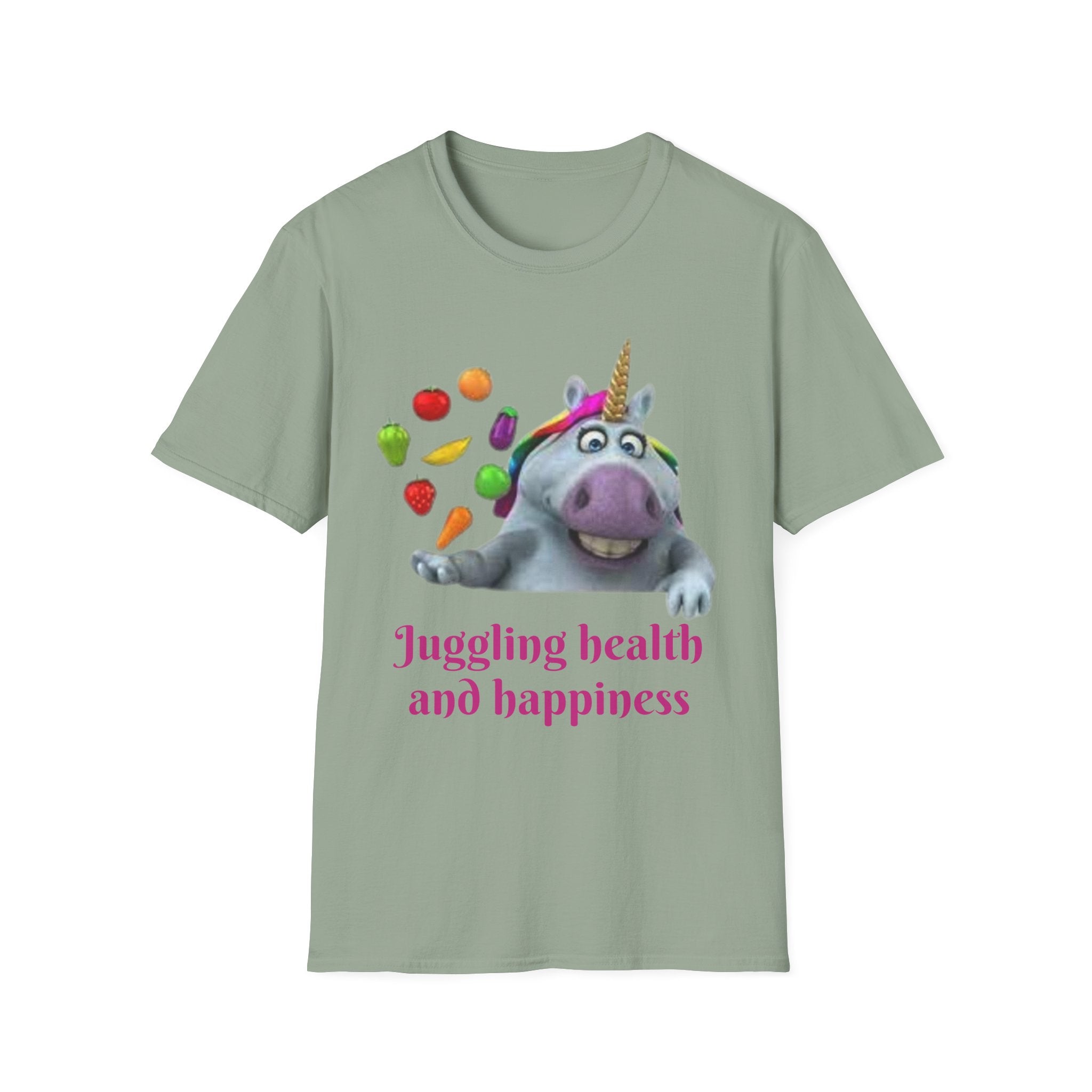 Juggling Health And Happiness Unicorn Unisex Softstyle T-Shirt