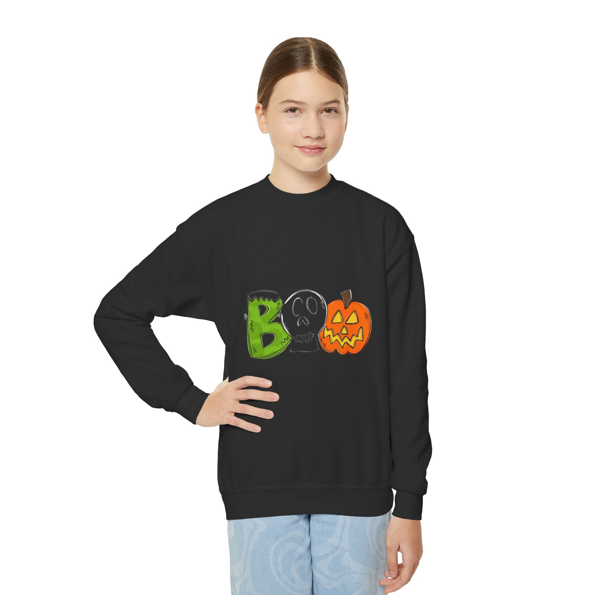Halloween BOO Youth Crewneck Sweatshirt