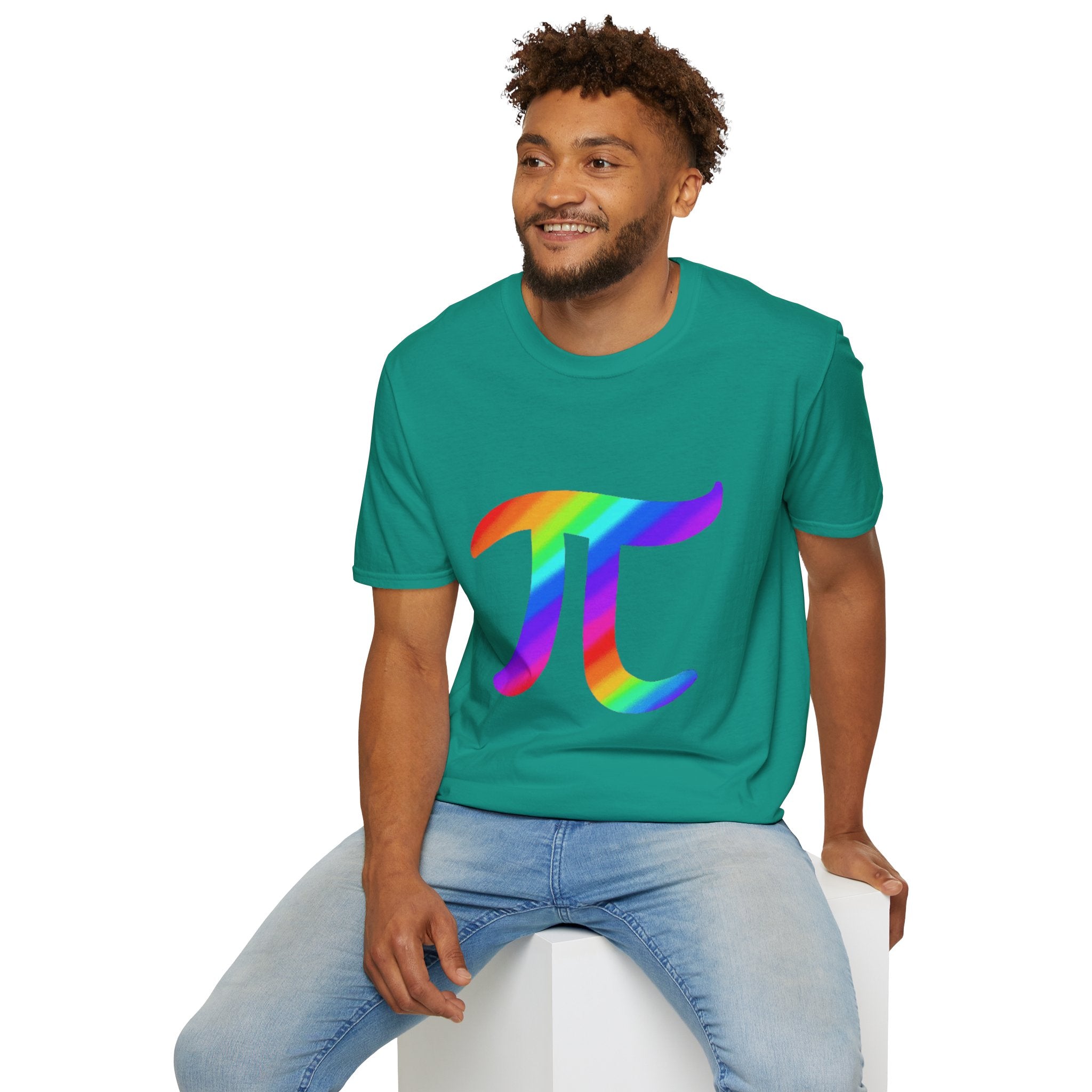 Rainbow Pi Symbol Unisex Softstyle T-Shirt