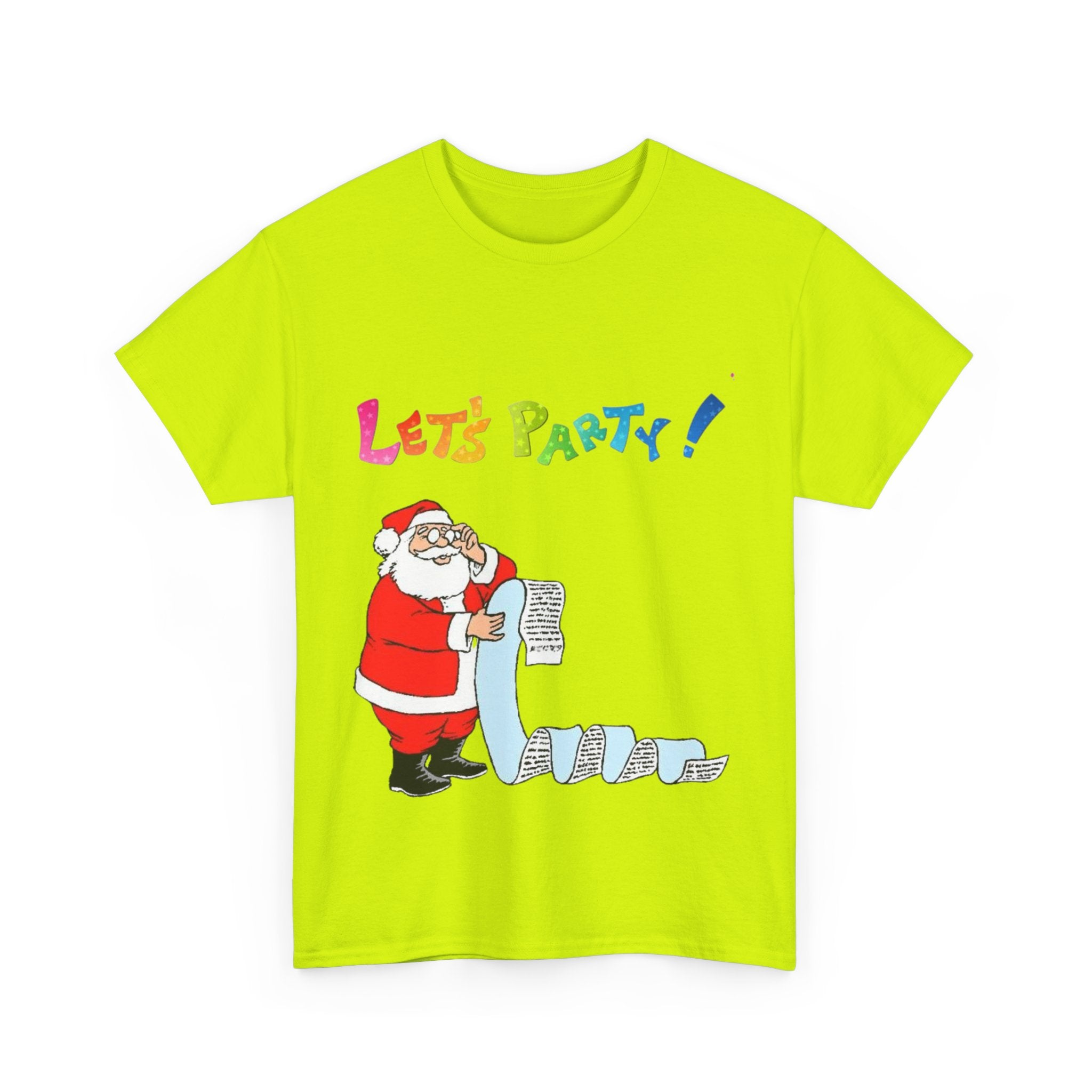 Let's Party! Santa Checking His List Unisex Heavy Cotton T-Shirt