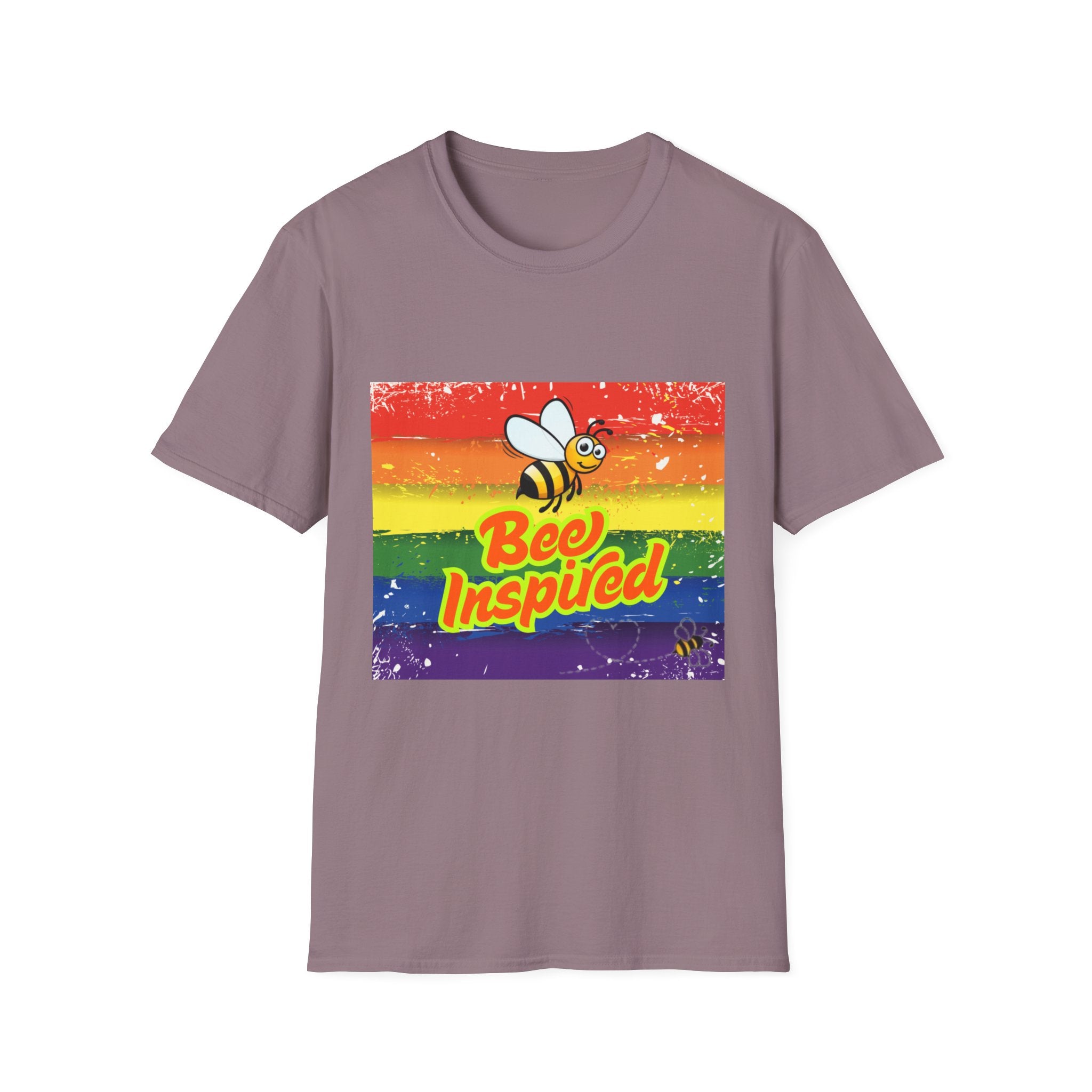 Bee Inspired Rainbow Unisex Softstyle T-Shirt