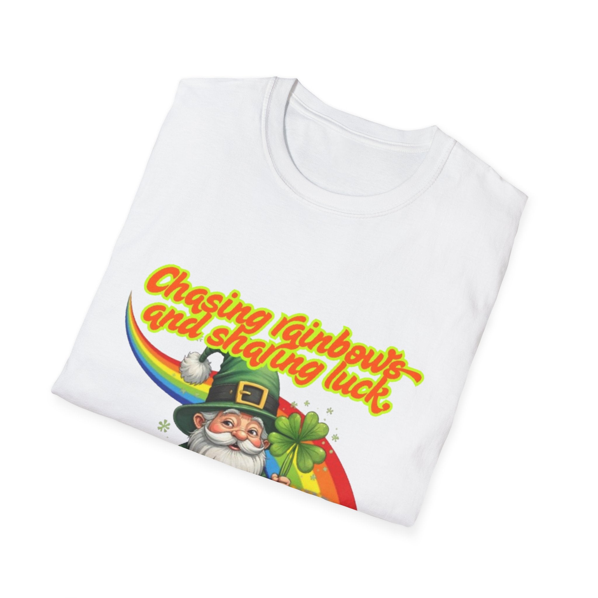 Chasing Rainbows And Sharing Luck, One Clover At A Time! Unisex Softstyle T-Shirt