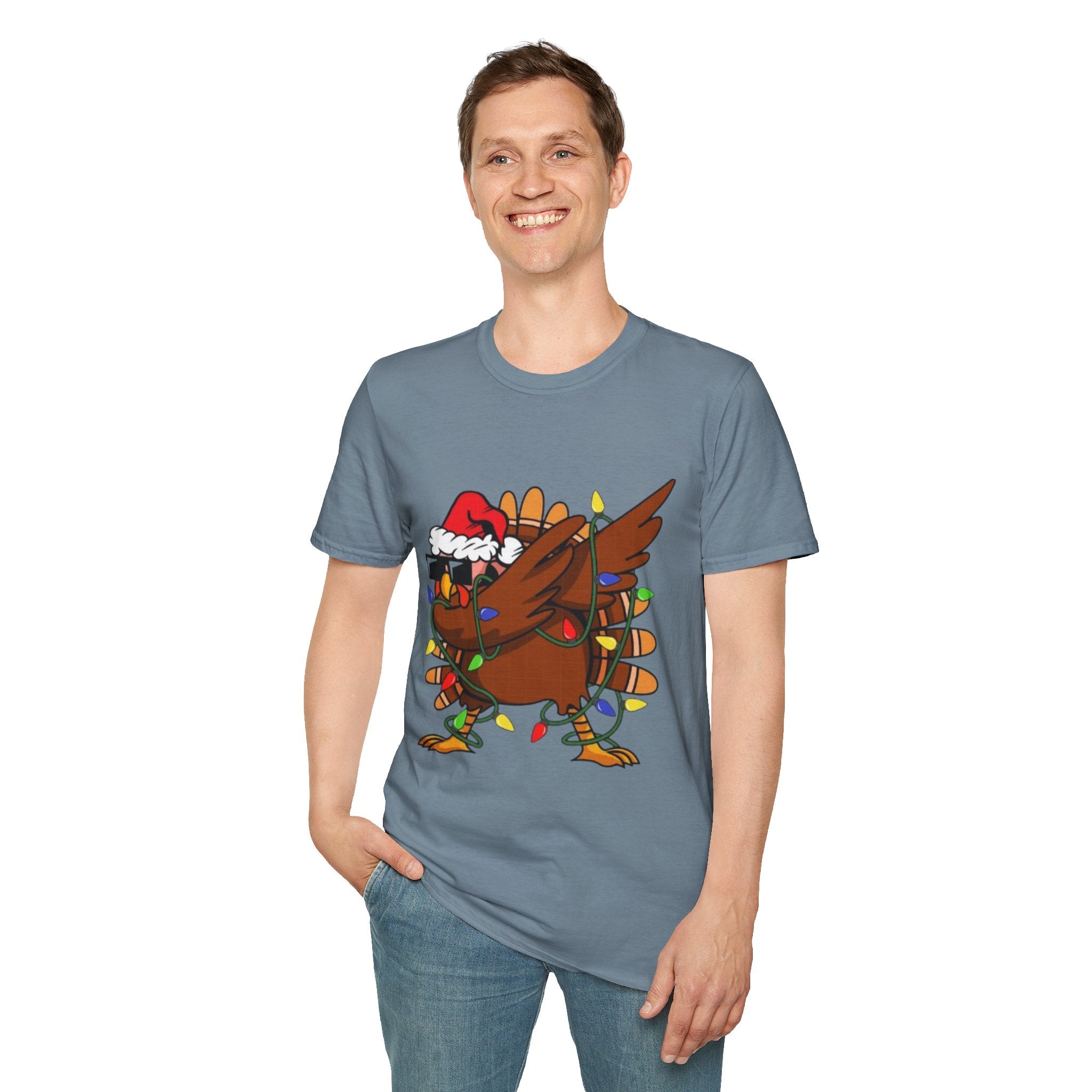 Dabbing Christmas Turkey Unisex Softstyle T-Shirt