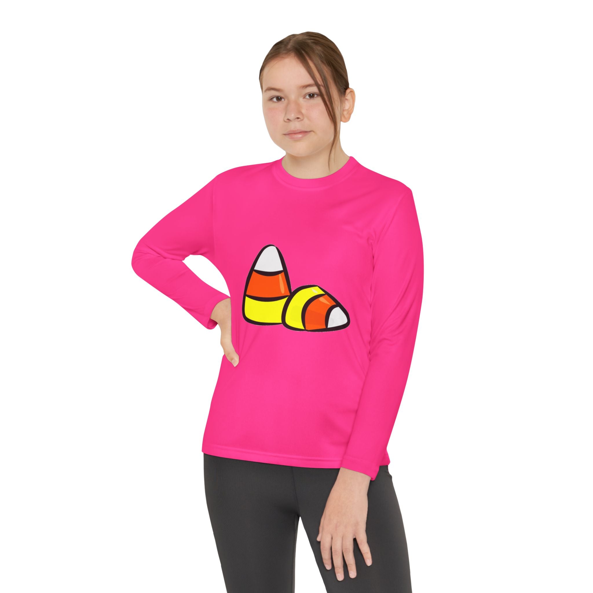 Halloween Candy Corn Youth Long Sleeve Competitor T-Shirt