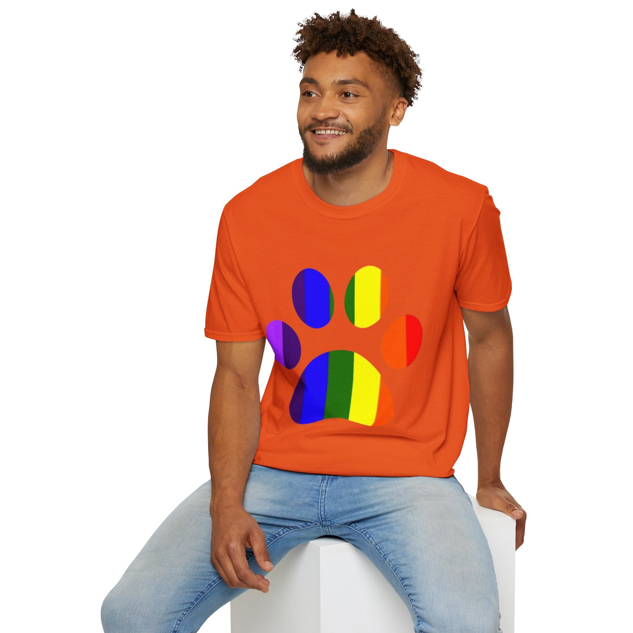 Pride Paw Print Unisex Softstyle T-Shirt