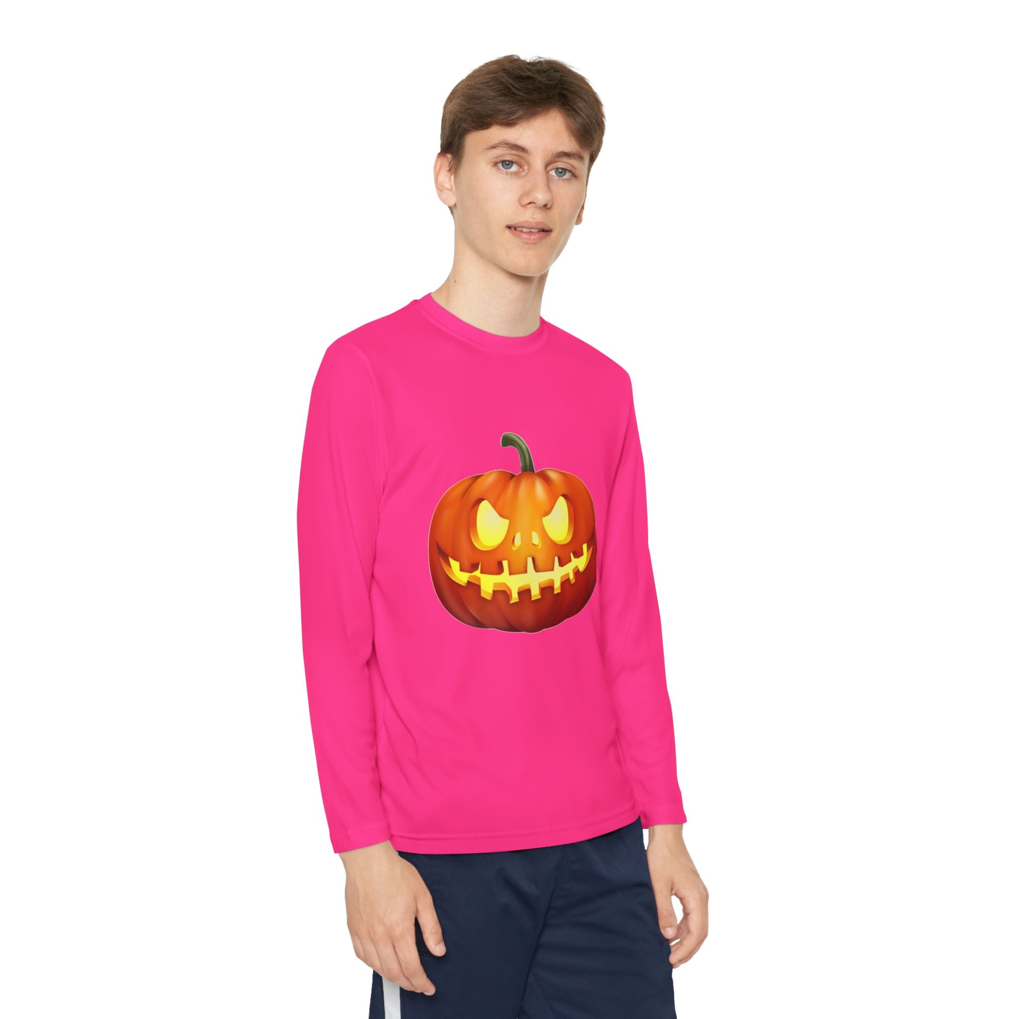 Halloween Pumpkin Youth Long Sleeve Competitor T-Shirt
