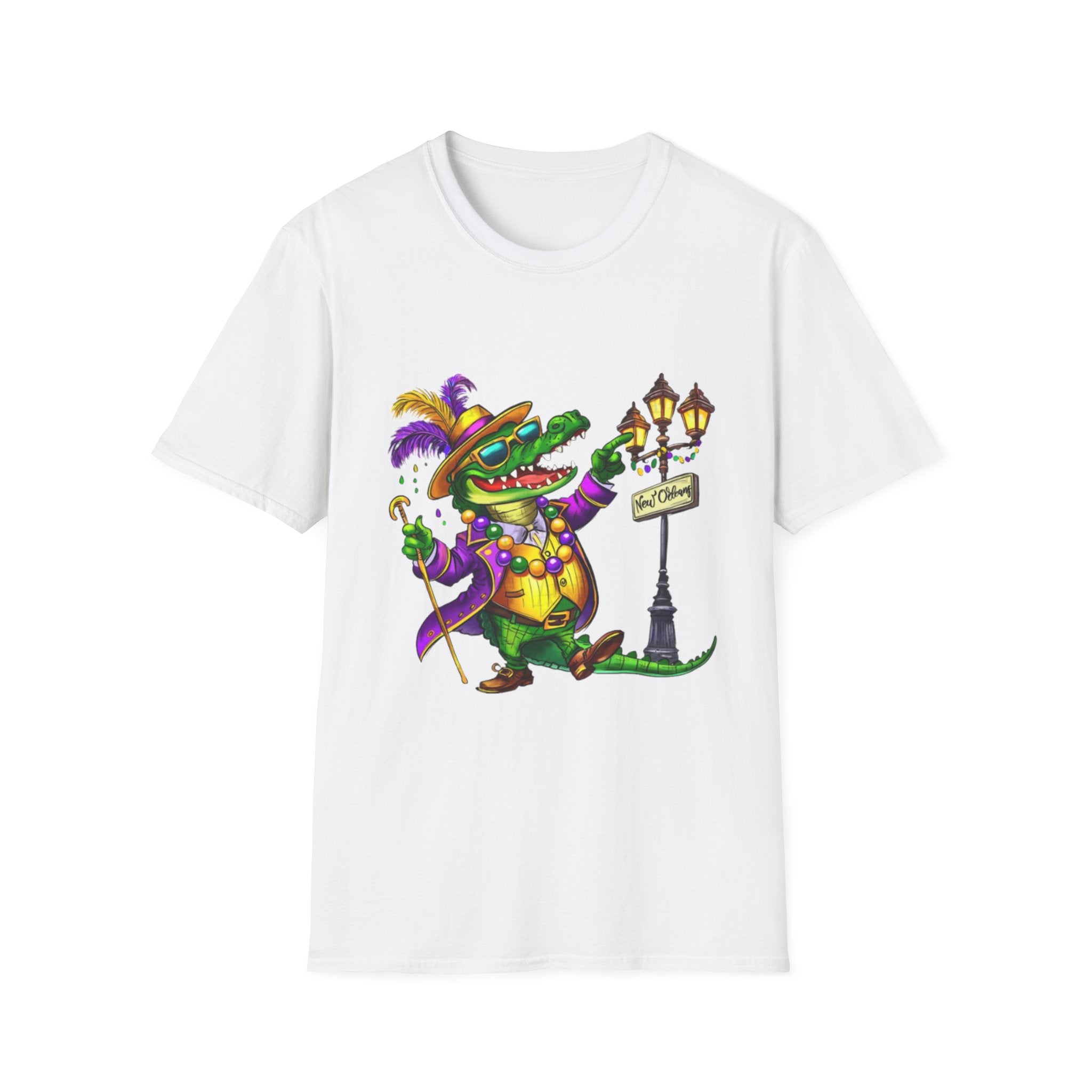 Mardi Gras Gator Unisex Softstyle T-Shirt