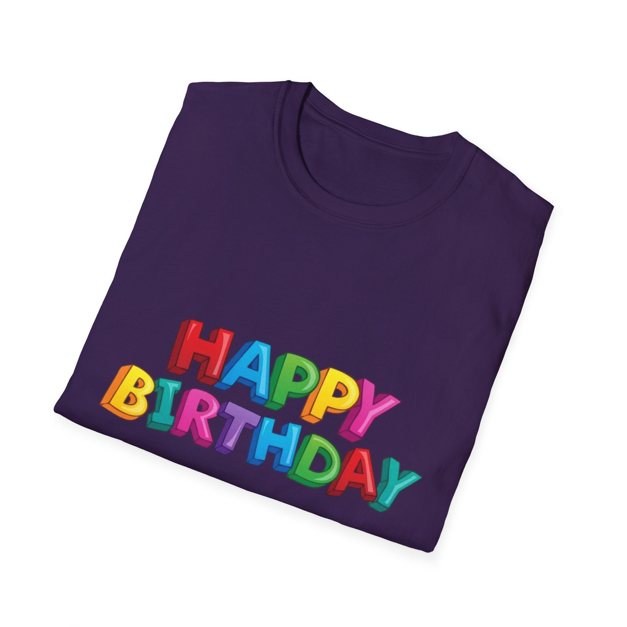 Happy Birthday Unisex Softstyle T-Shirt-Personalize It!