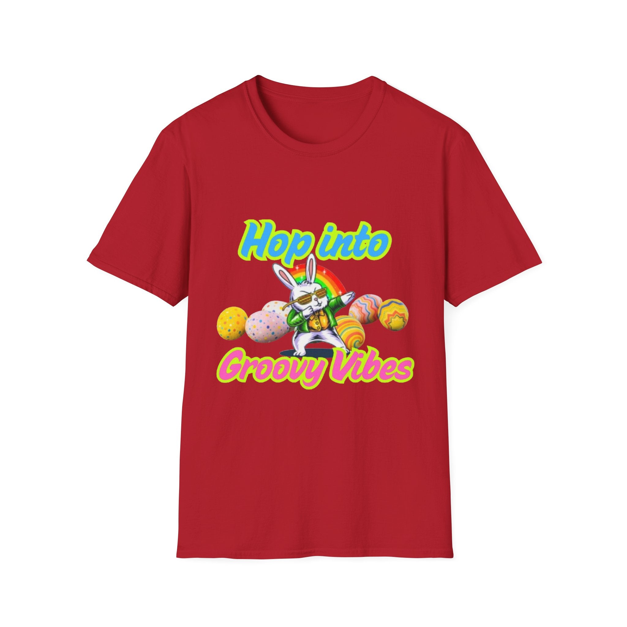 Hop Into Groovy Vibes Bunny Unisex Softstyle T-Shirt