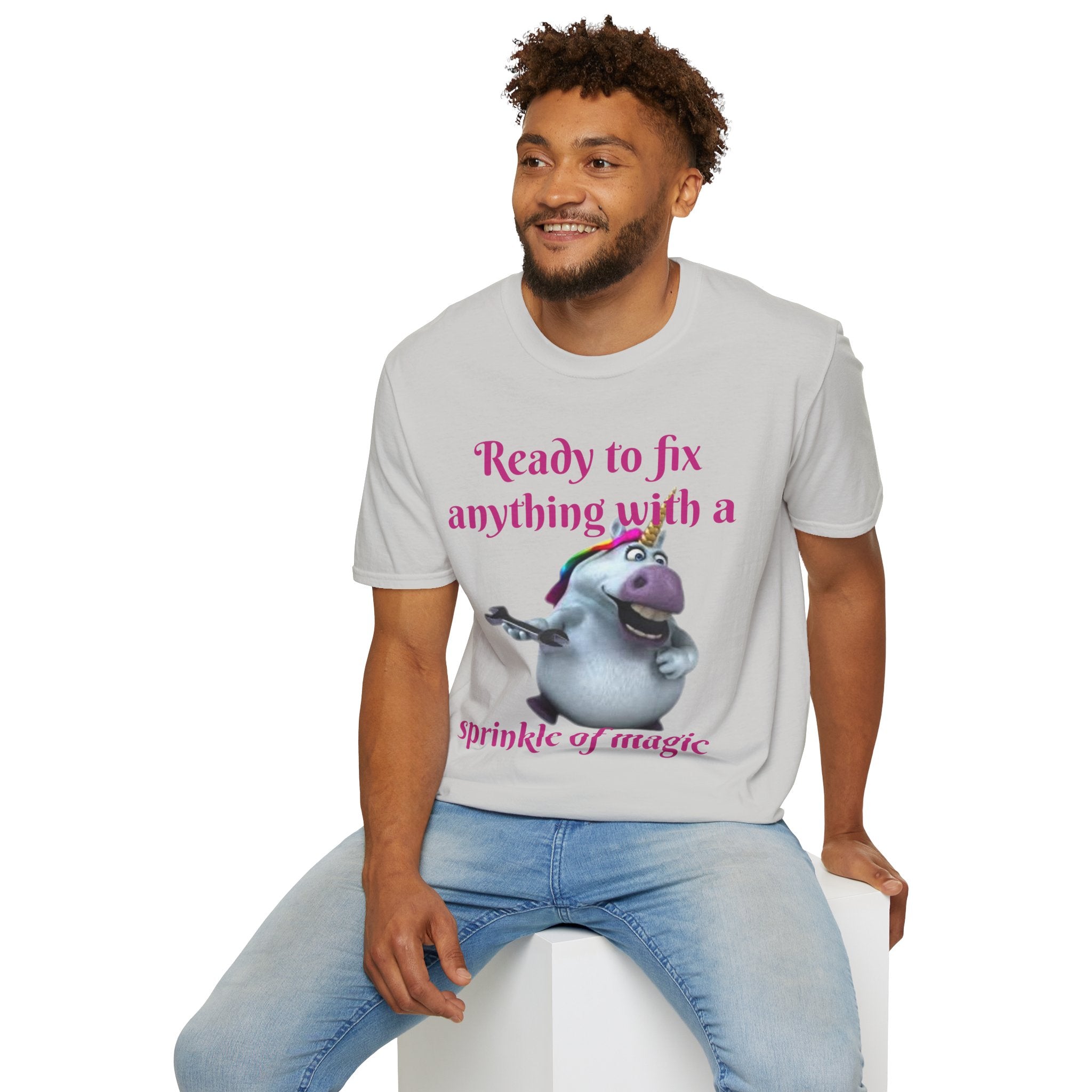 Ready To Fix Anything With A Sprinkle Of Magic Unicorn Unisex Softstyle T-Shirt