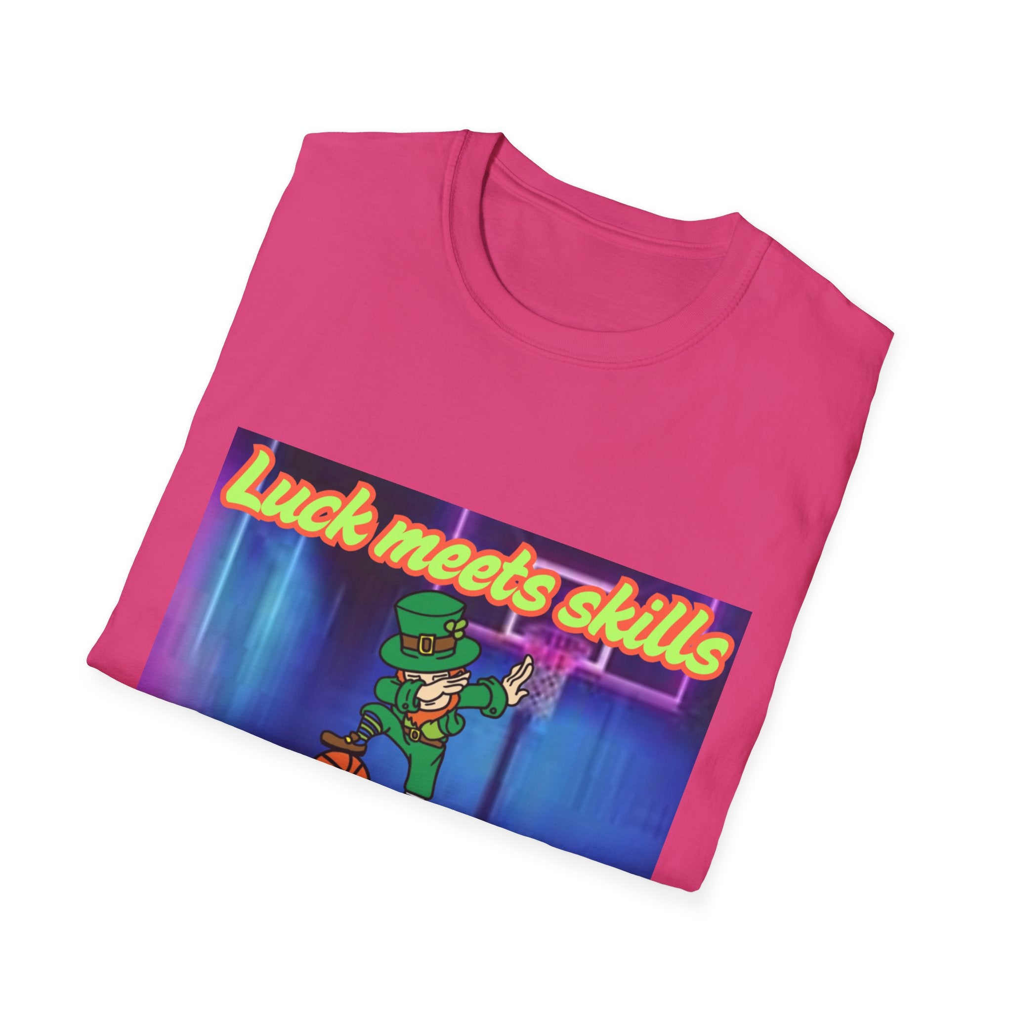 Luck Meets Skills Dabbing Into A Slam Dunk! Unisex Softstyle T-Shirt
