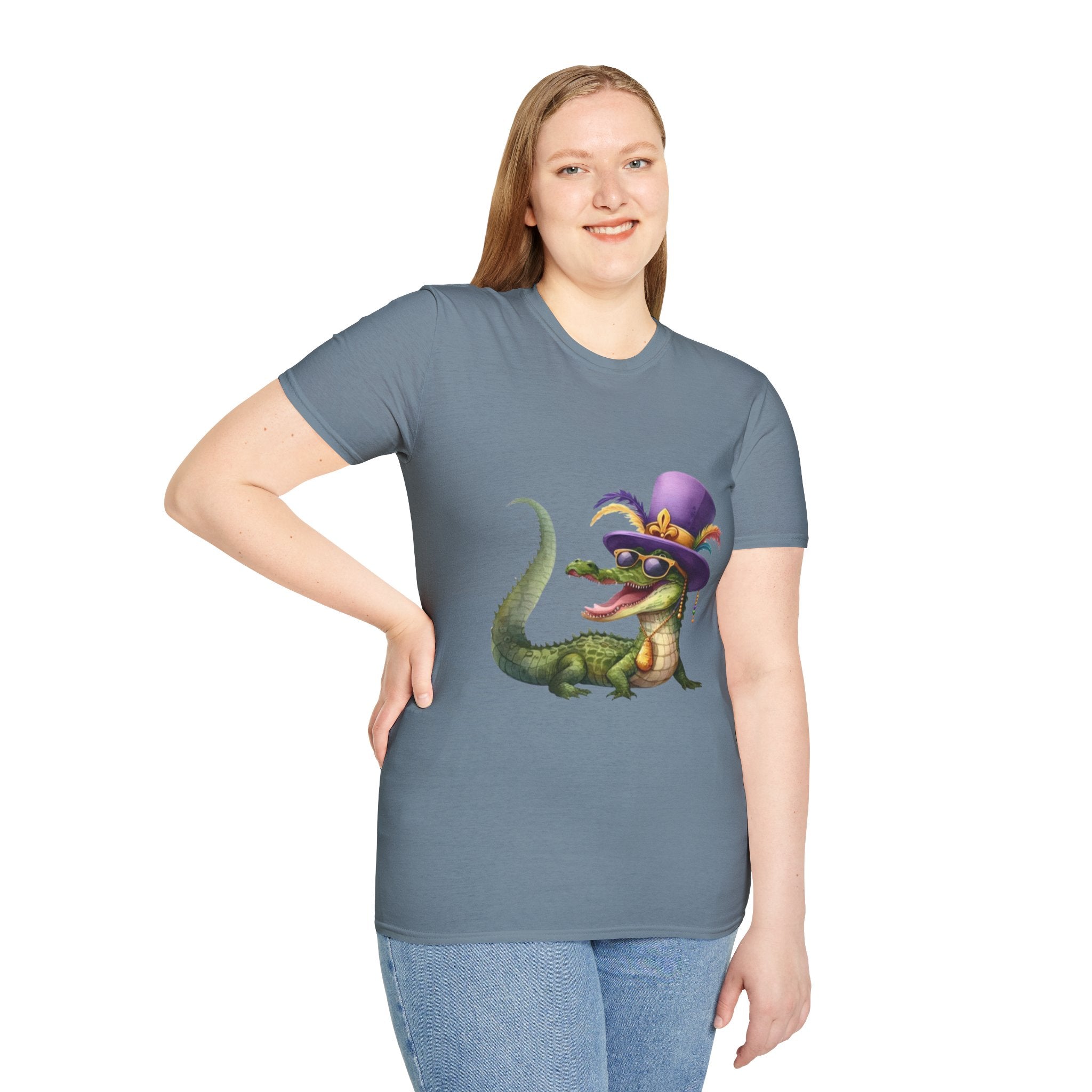 Mardi Gras Alligator Unisex Softstyle T-Shirt